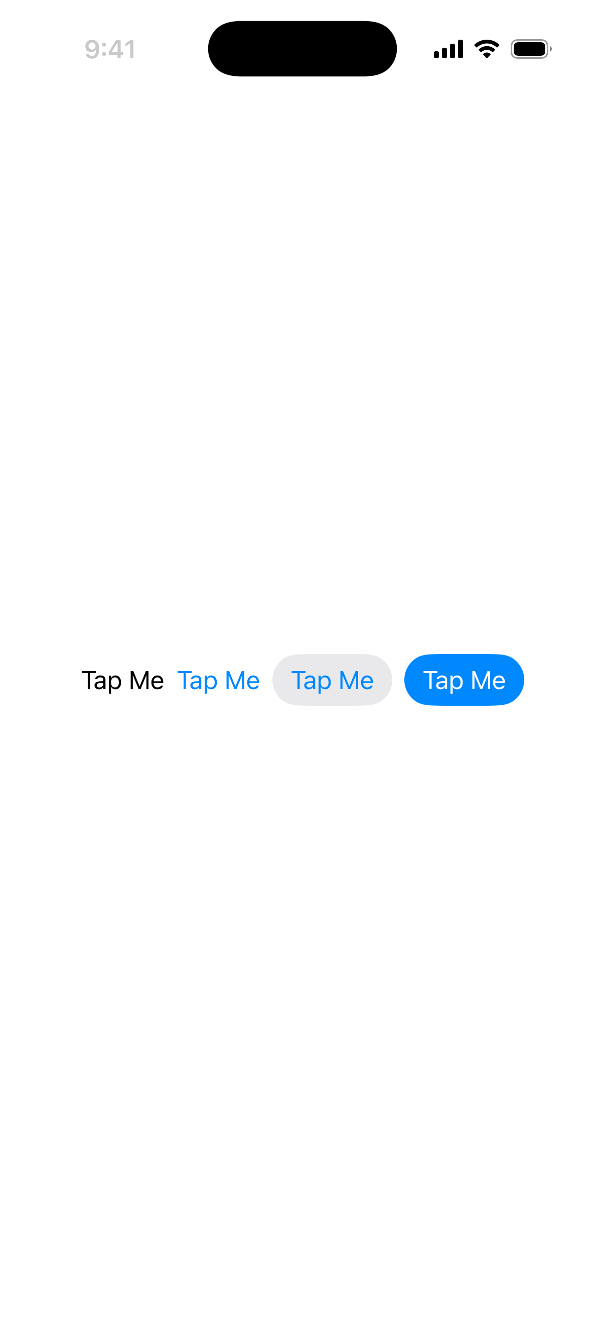 Button Styles - iOS on iPhone - Portrait - Liquid Glass - Light Mode - Preview