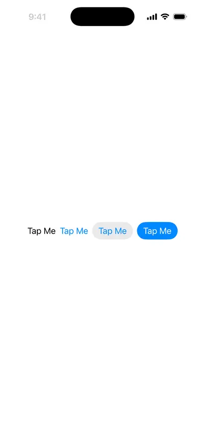 Button Styles - iOS on iPhone - Portrait - Liquid Glass - Light Mode - Preview