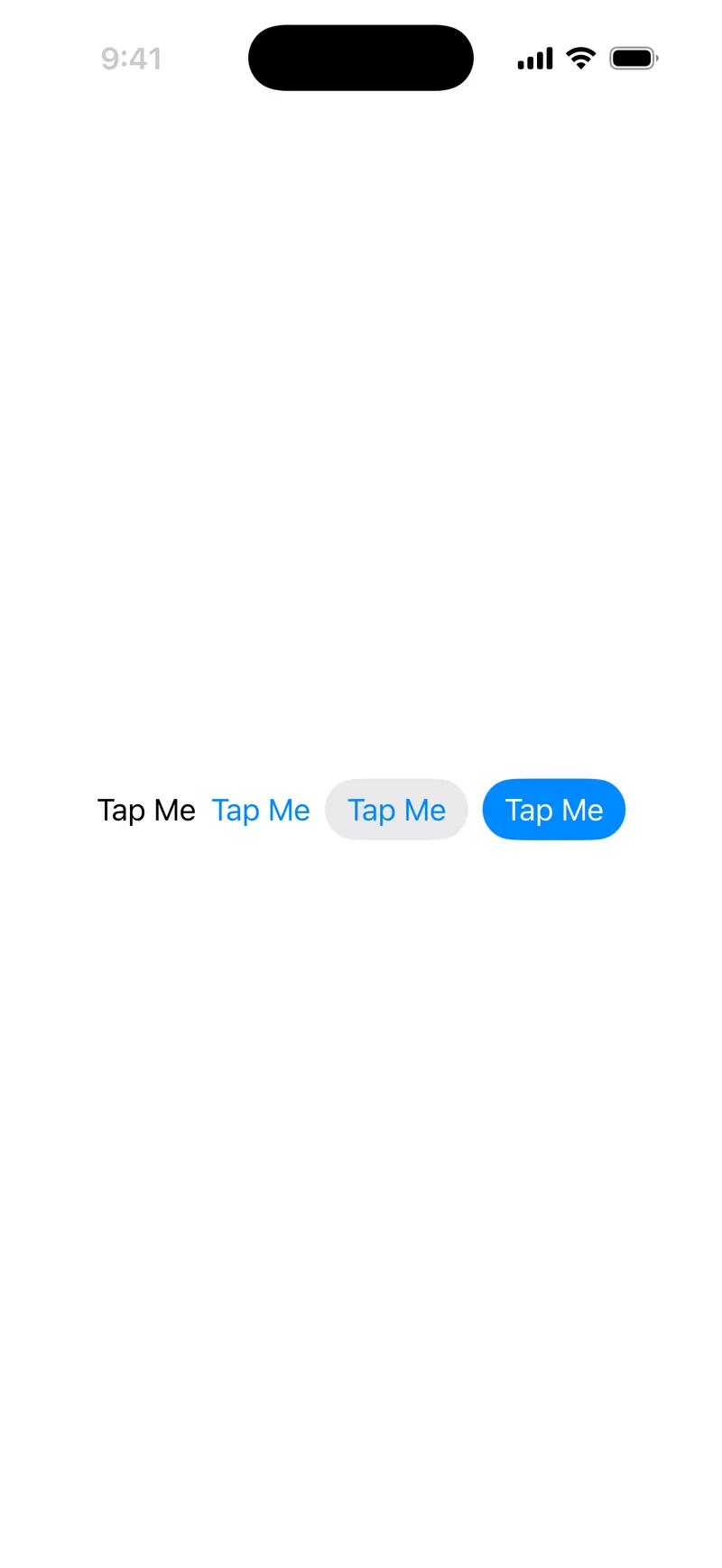 Button Styles - iOS on iPhone - Portrait - Liquid Glass - Light Mode - Preview