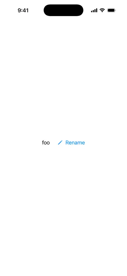 RenameButton - iOS Liquid Glass Light Mode Preview