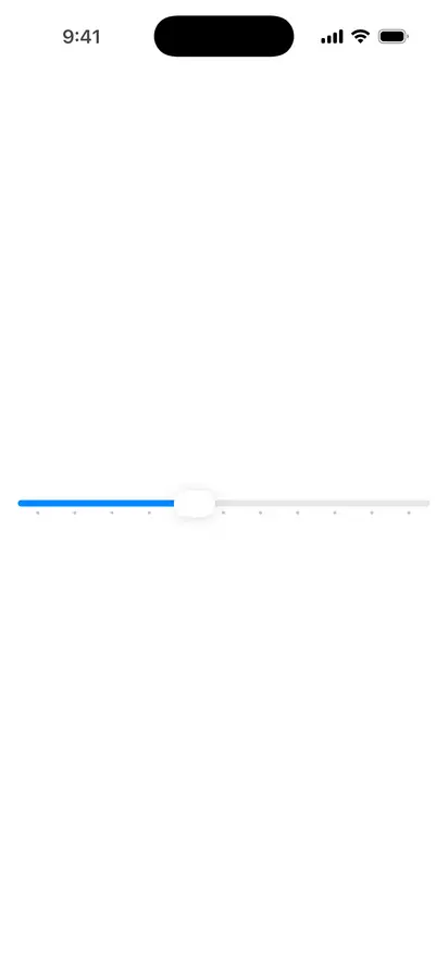 Stepped Slider - iOS Liquid Glass Light Mode Preview