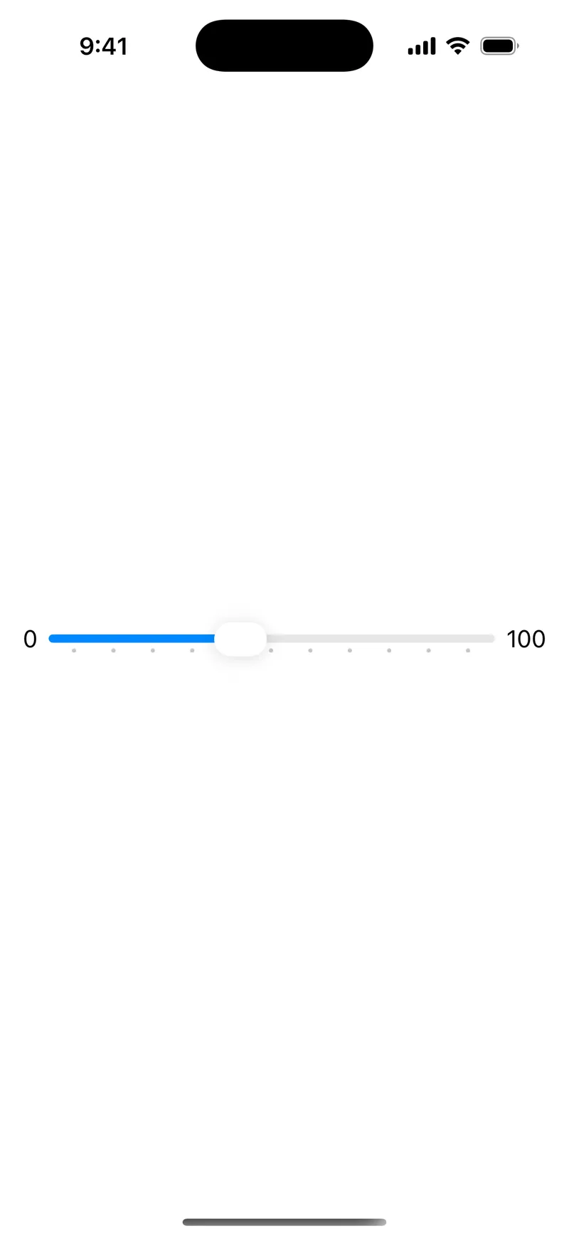 Stepped Min Max Label Slider - iOS Liquid Glass Light Mode Preview