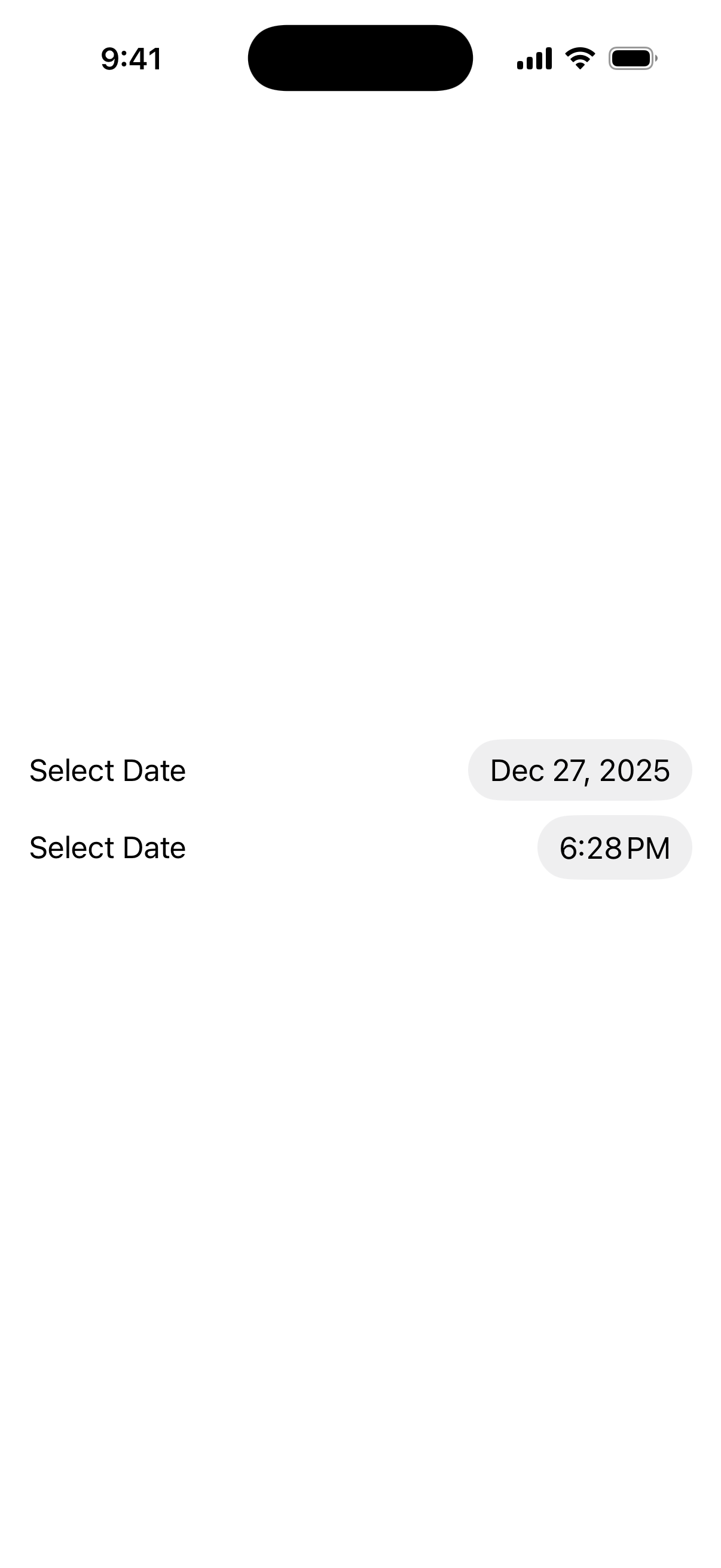 DatePicker Components  - iOS Liquid Glass Light Mode Preview