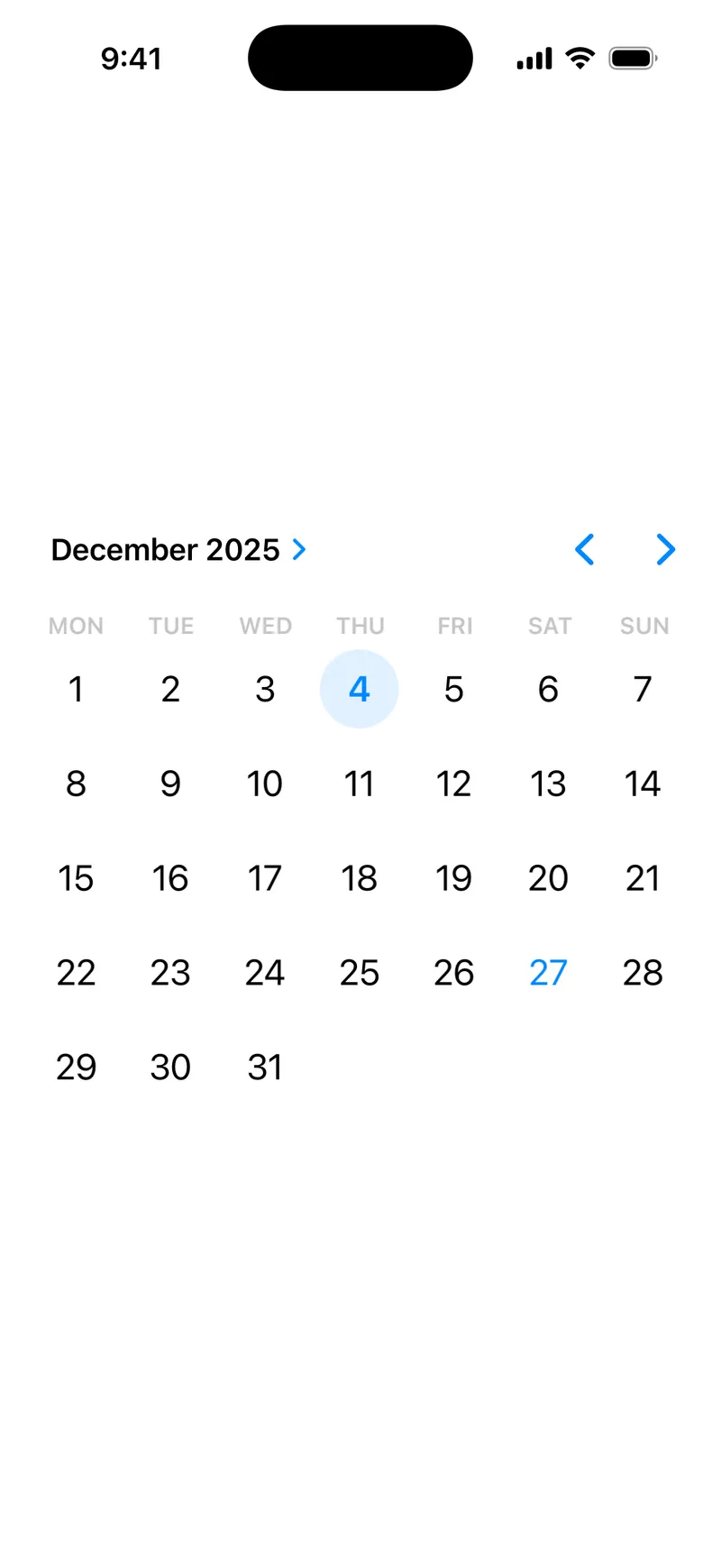 GraphicalDatePickerStyle - iOS Liquid Glass Light Mode Preview