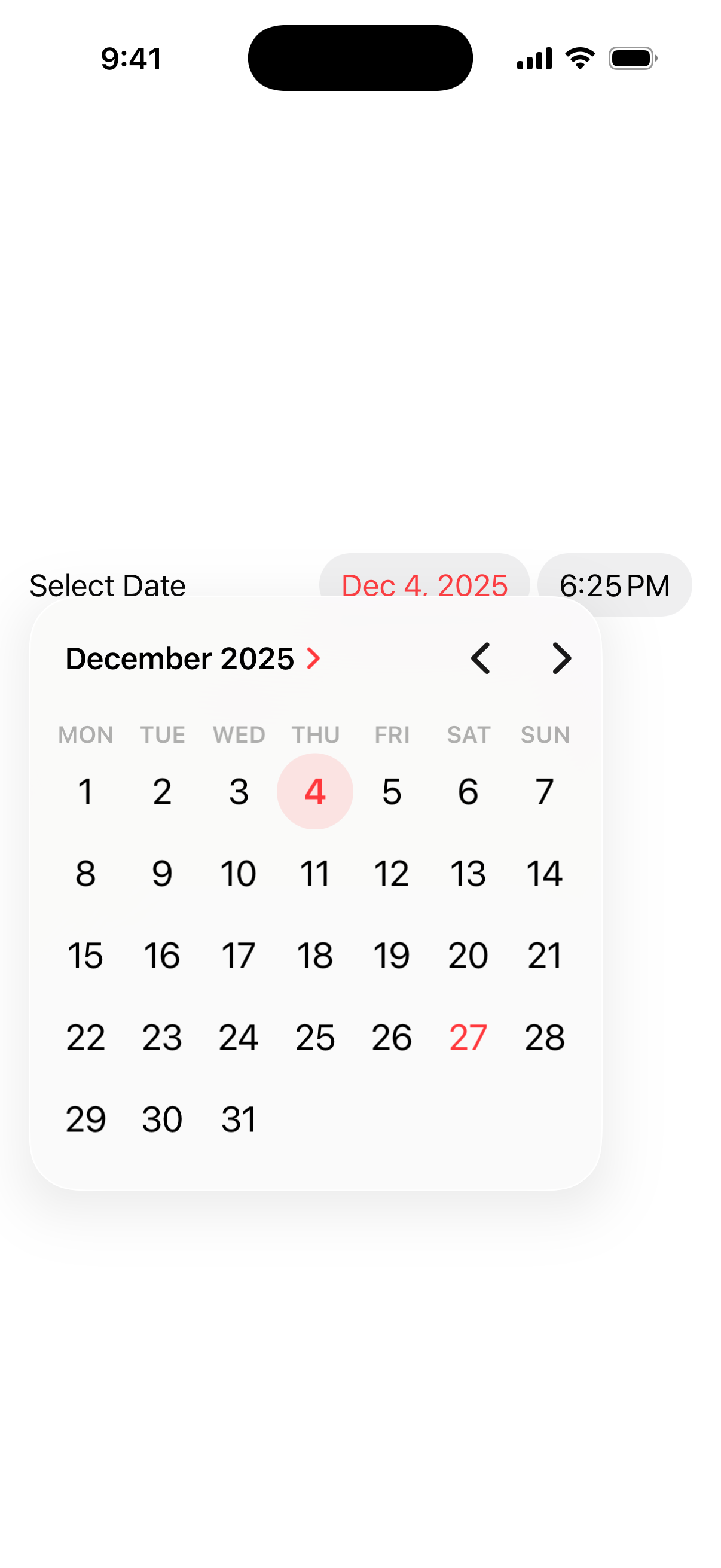 DatePicker Colors - iOS Liquid Glass Light Mode Preview