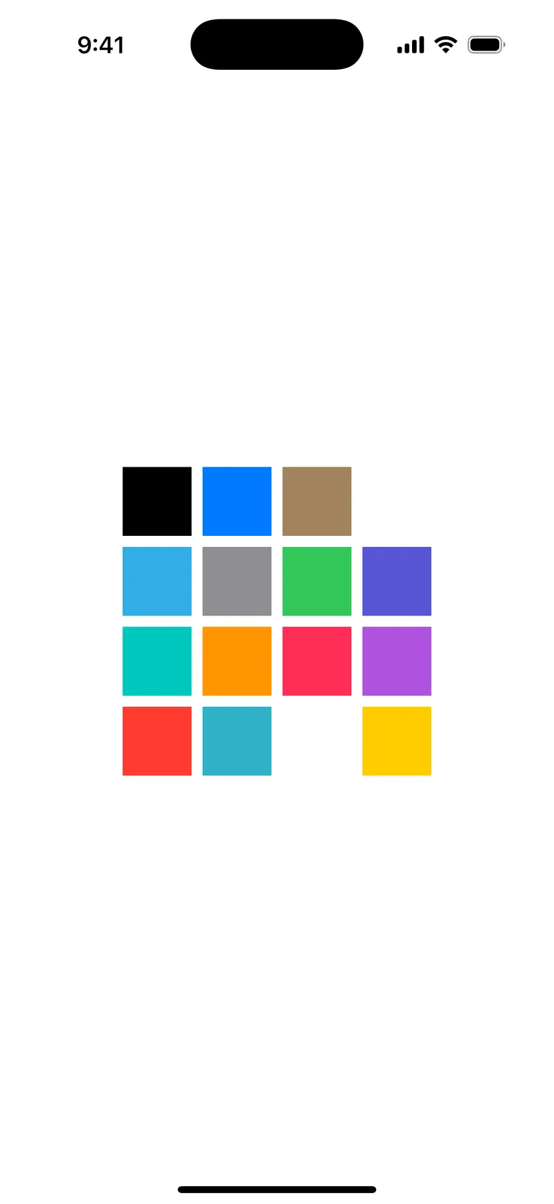 Standard Colors - iOS on iPhone - Portrait - Flat Design - Light Mode - Preview