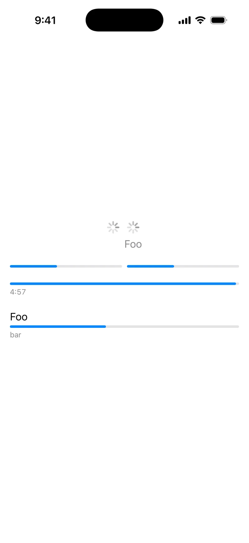 ProgressView - iOS Liquid Glass Light Mode Preview