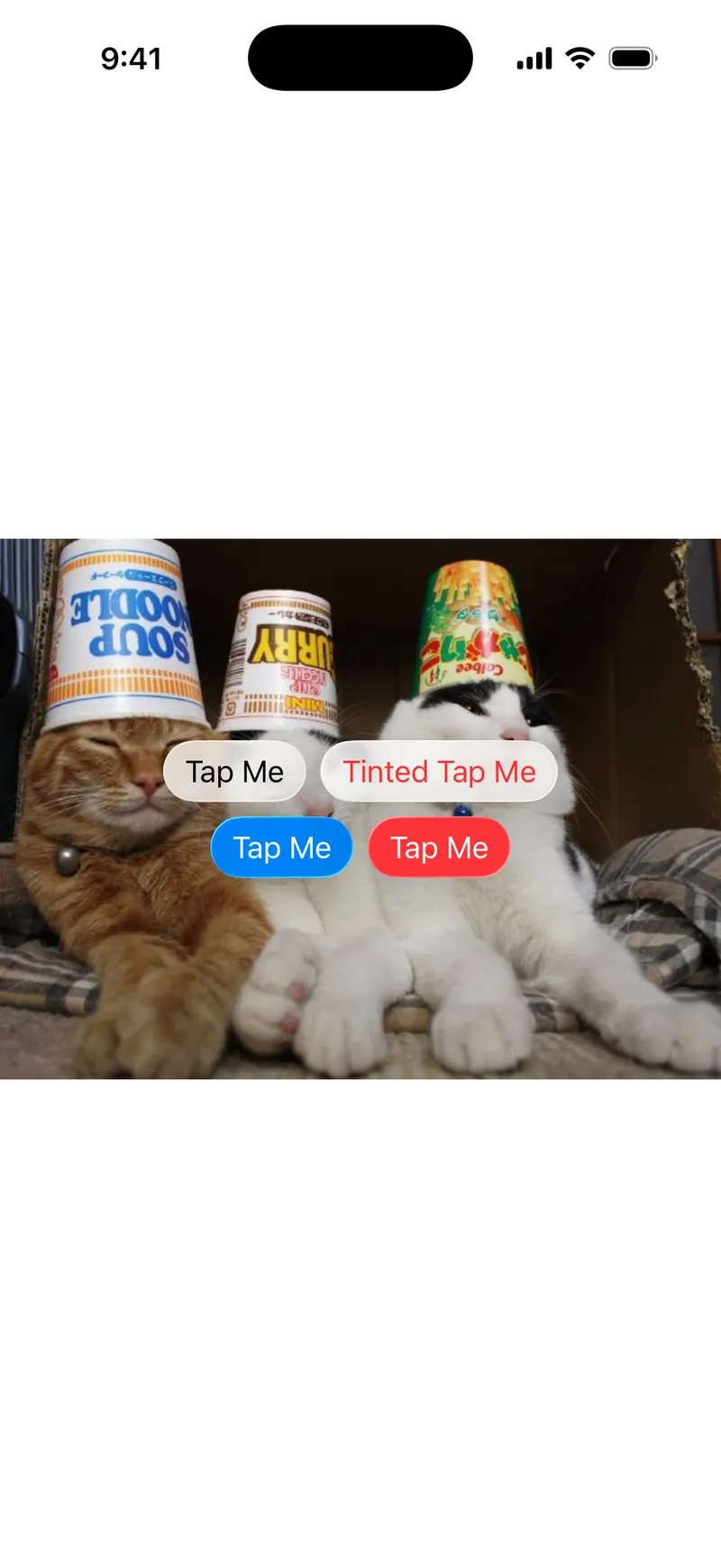 Glass Button Styles - iOS Liquid Glass Light Mode Preview