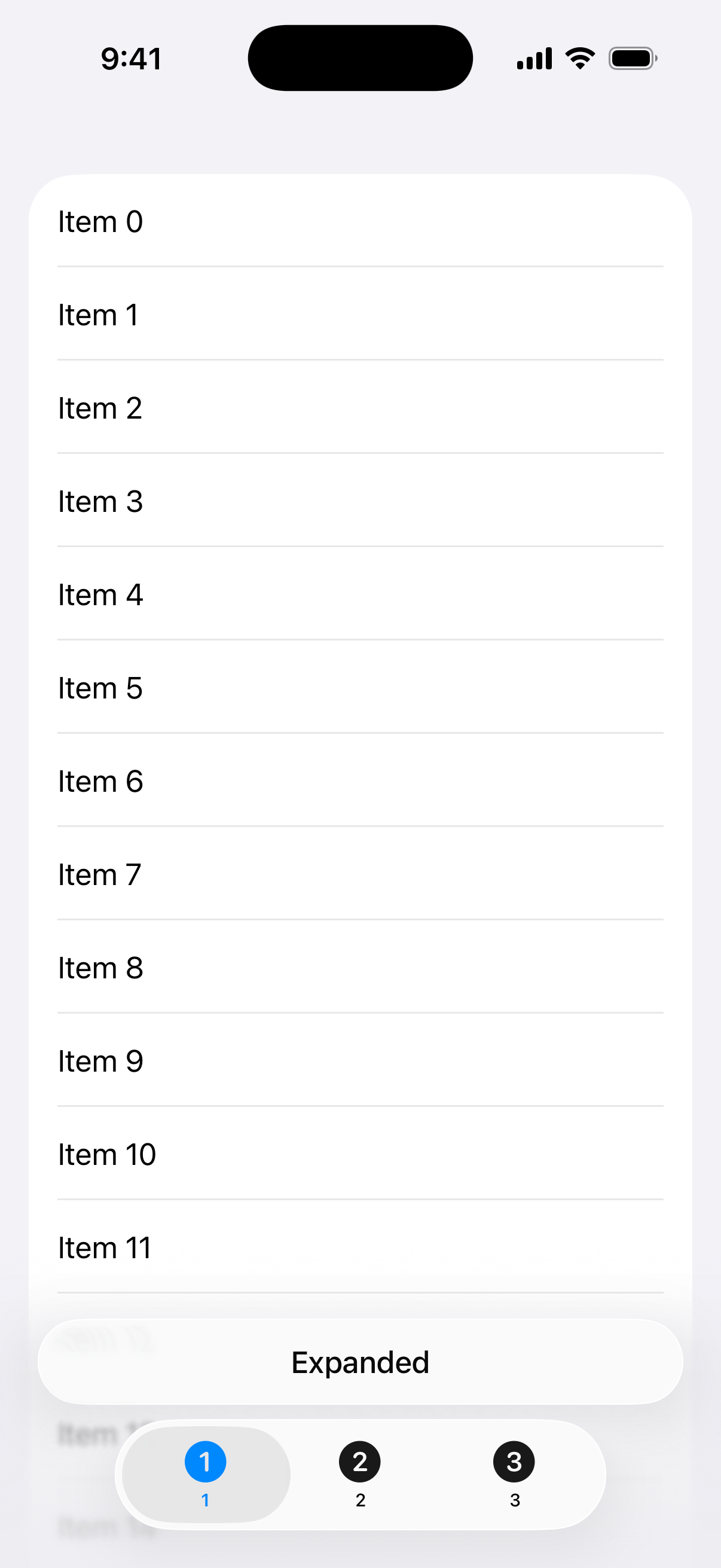 TabView Bottom Accessory Placement - iOS on iPhone - Portrait - Liquid Glass - Light Mode - Preview