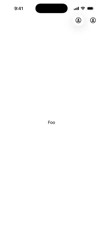ToolbarItem Shared Background Visibility - iOS on iPhone - Portrait - Liquid Glass - Light Mode - Preview