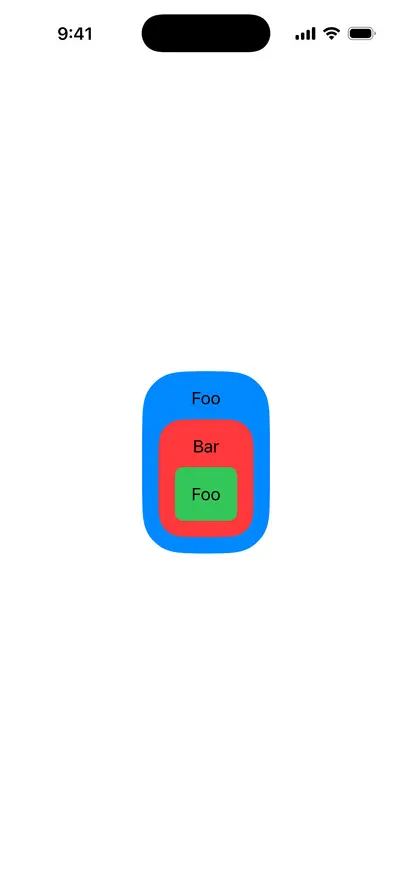 ContainerRelativeShape - iOS Liquid Glass Light Mode Preview