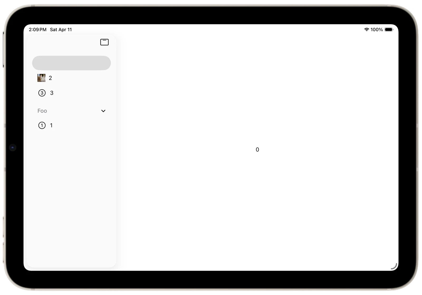 TabSection - iPadOS - Landscape - Liquid Glass - Light Mode - Preview