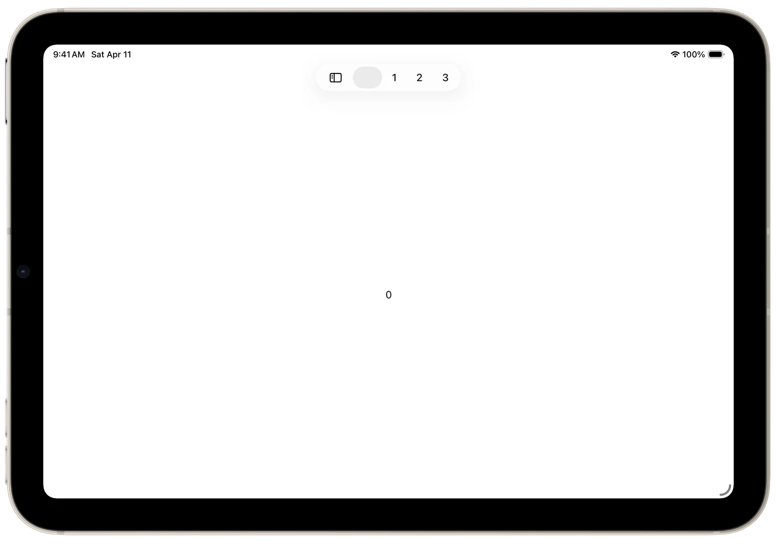 Default Adaptable Tab Bar Placement - iPadOS - Landscape - Liquid Glass - Light Mode - Preview