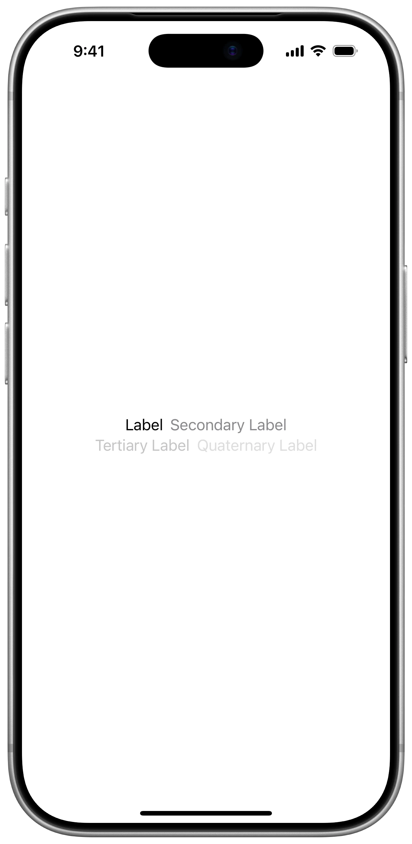 UIKit Label Colors - iOS on iPhone - Portrait - Flat Design - Light Mode - Preview