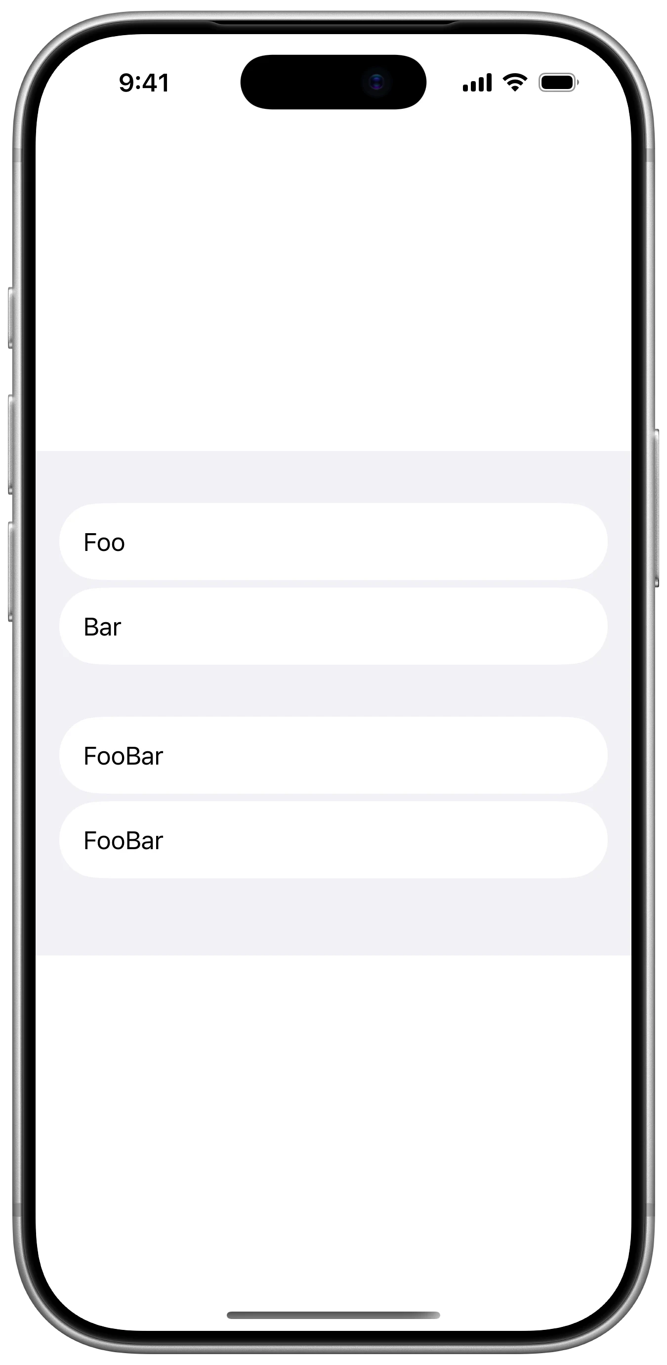 List Row Spacing - iOS on iPhone - Portrait - Flat Design - Light Mode - Preview