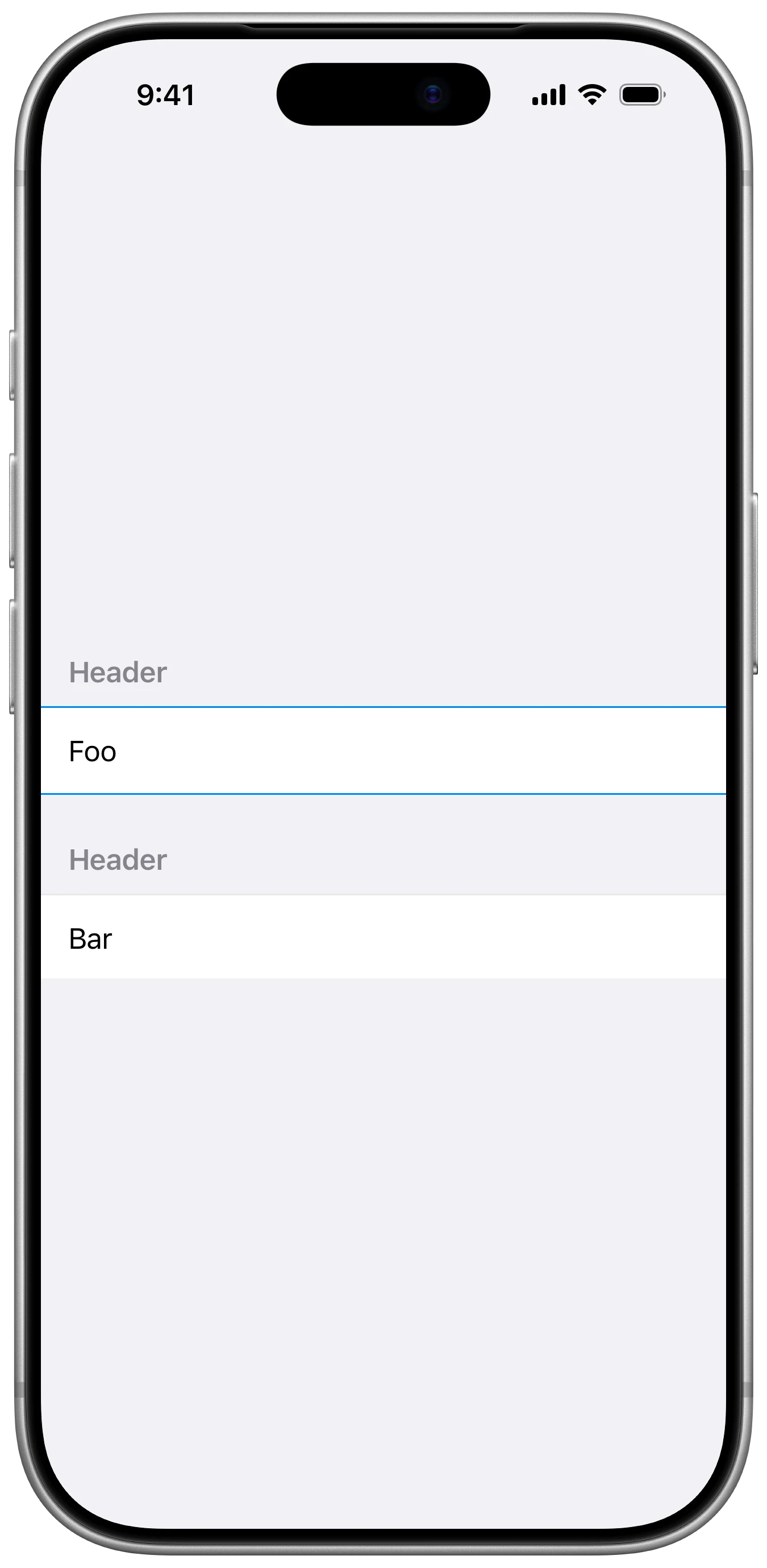 List Section Separator Tint - iOS on iPhone - Portrait - Flat Design - Light Mode - Preview