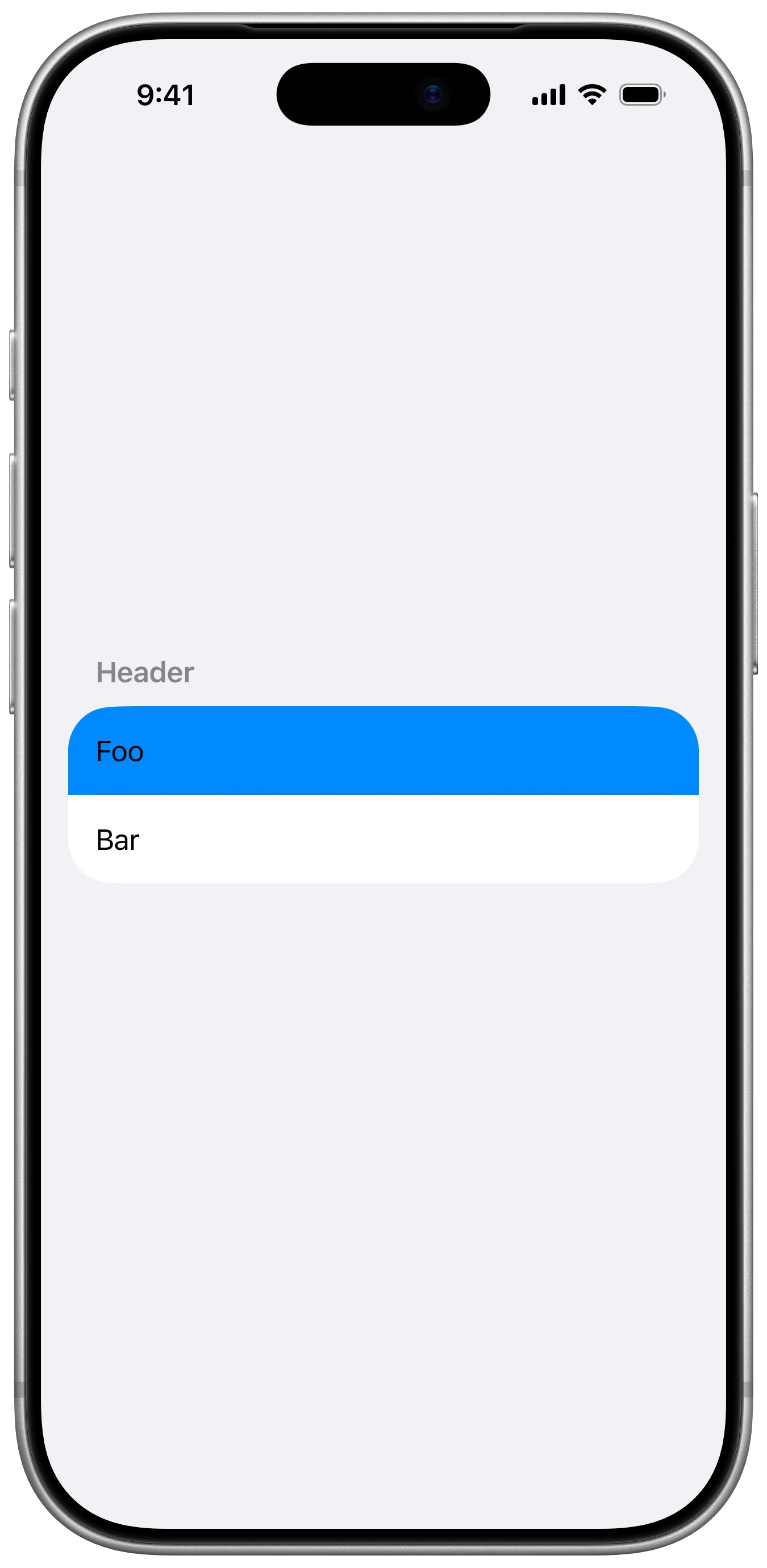 List Row Background - iOS on iPhone - Portrait - Flat Design - Light Mode - Preview