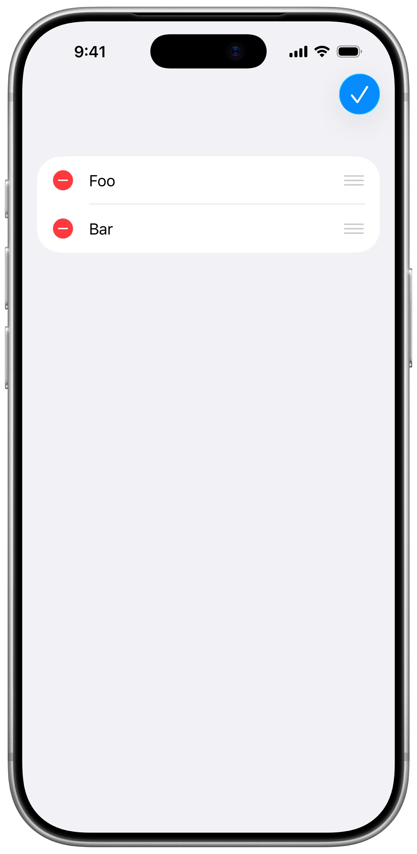 Edit Button - iOS on iPhone - Portrait - Flat Design - Light Mode - Preview