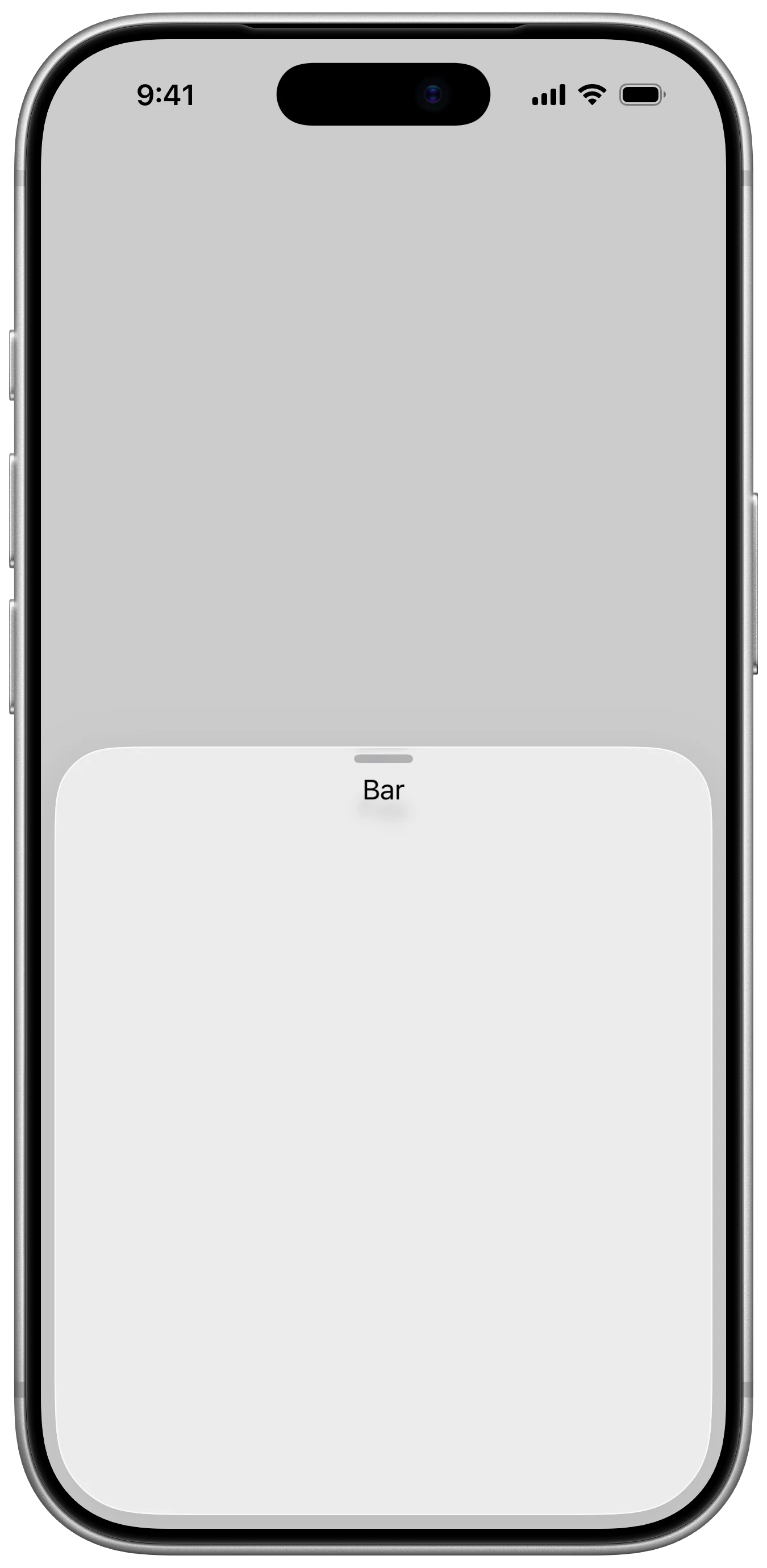 Sheet Size - iOS on iPhone - Portrait - Liquid Glass - Light Mode - Preview
