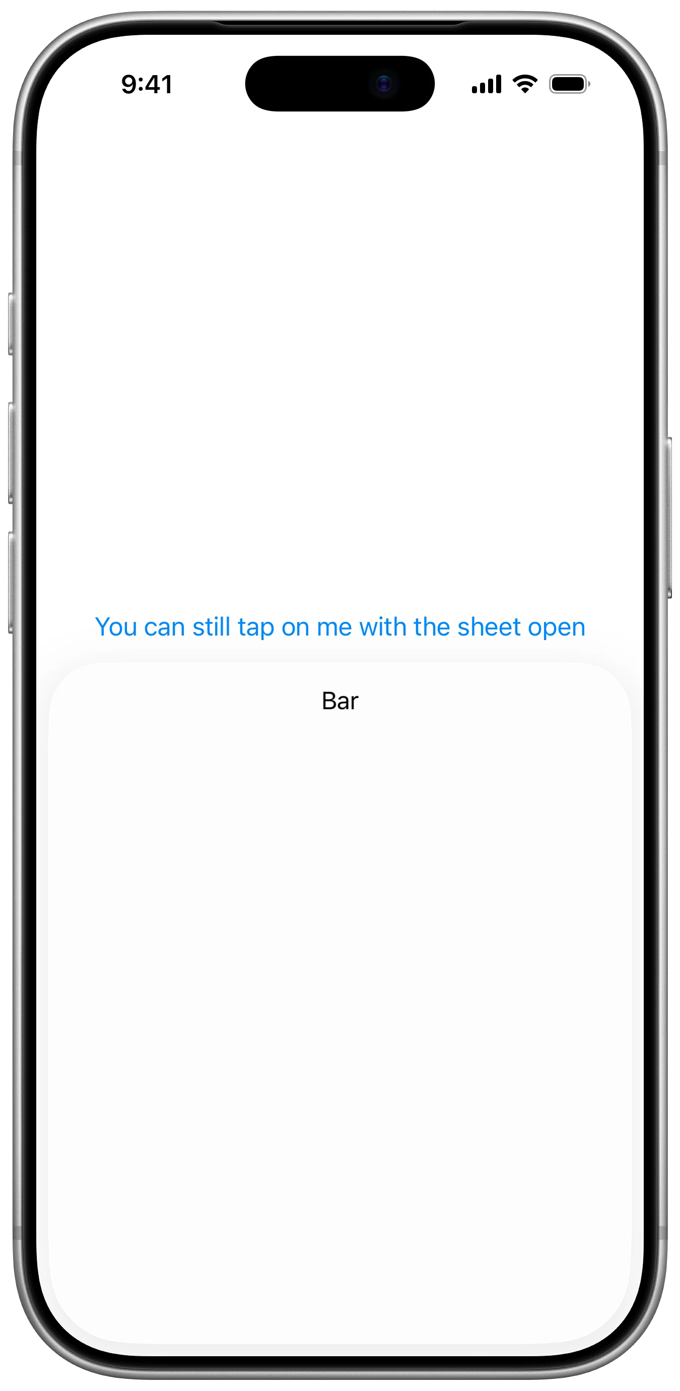 Sheet Background Interaction - iOS on iPhone - Portrait - Liquid Glass - Light Mode - Preview