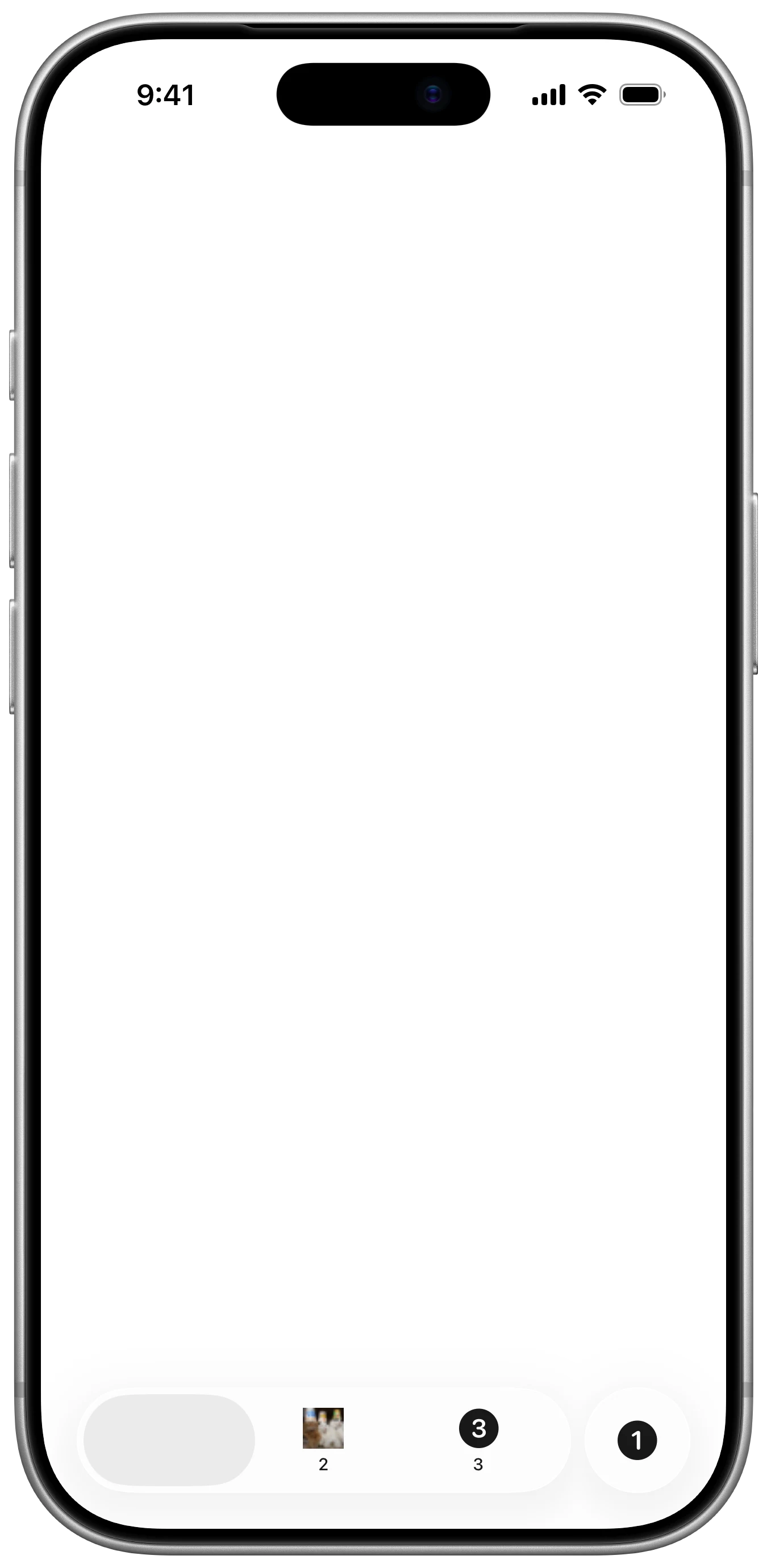 Search Tab Role - iOS on iPhone - Portrait - Liquid Glass - Light Mode - Preview
