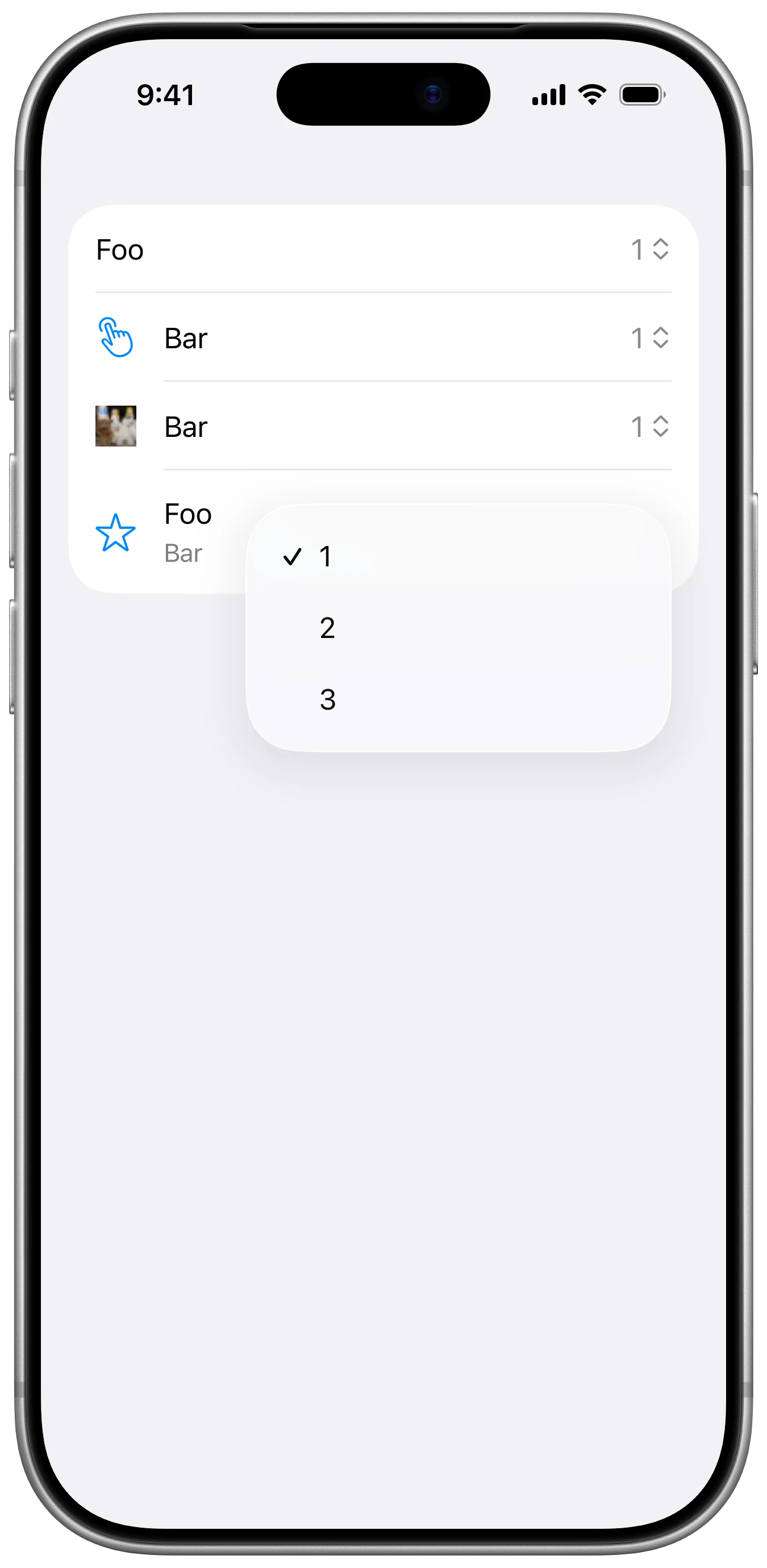 Picker - iOS on iPhone - Portrait - Liquid Glass - Light Mode - Preview