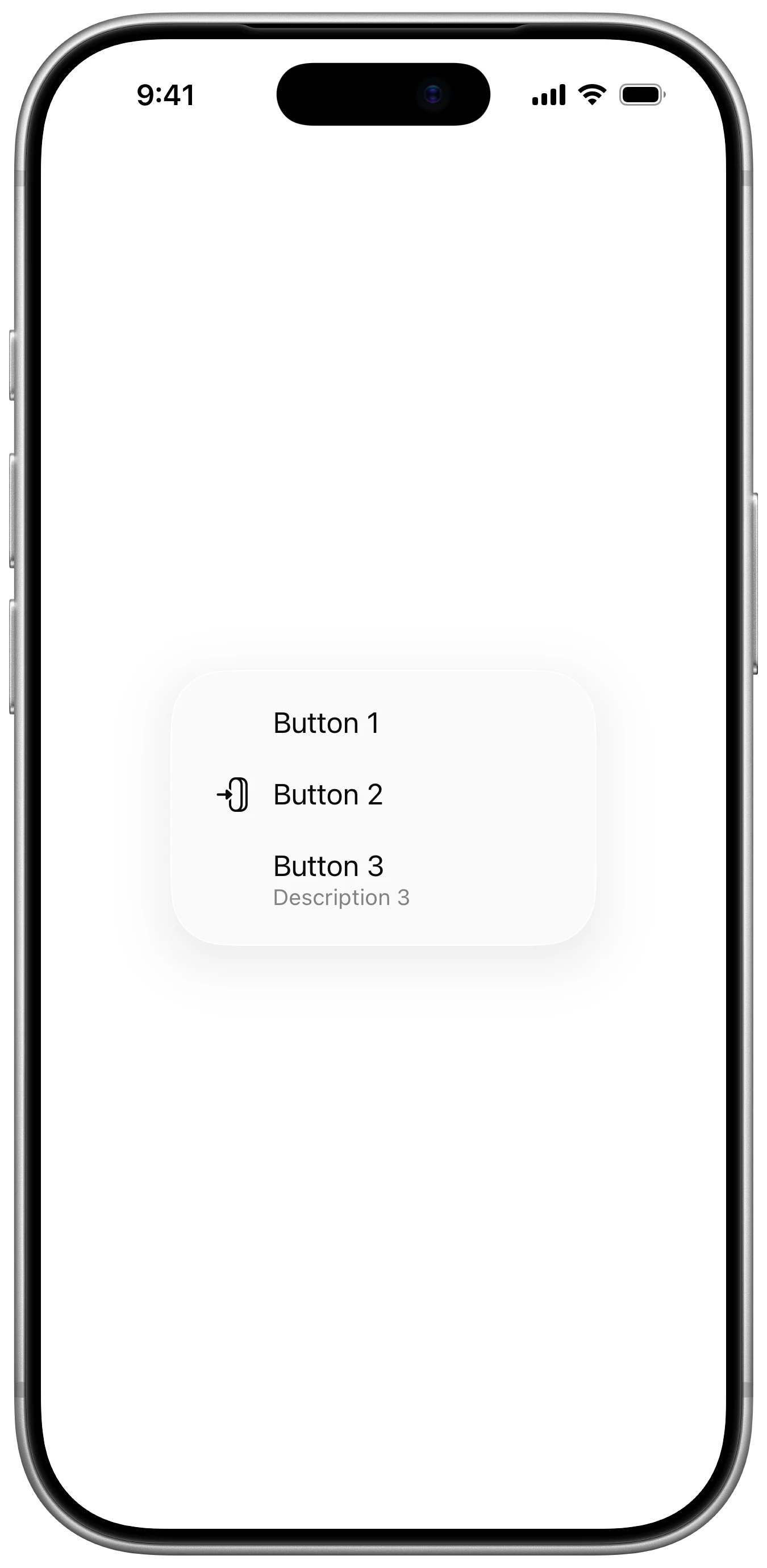 Menu Fixed Order - iOS on iPhone - Portrait - Liquid Glass - Light Mode - Preview