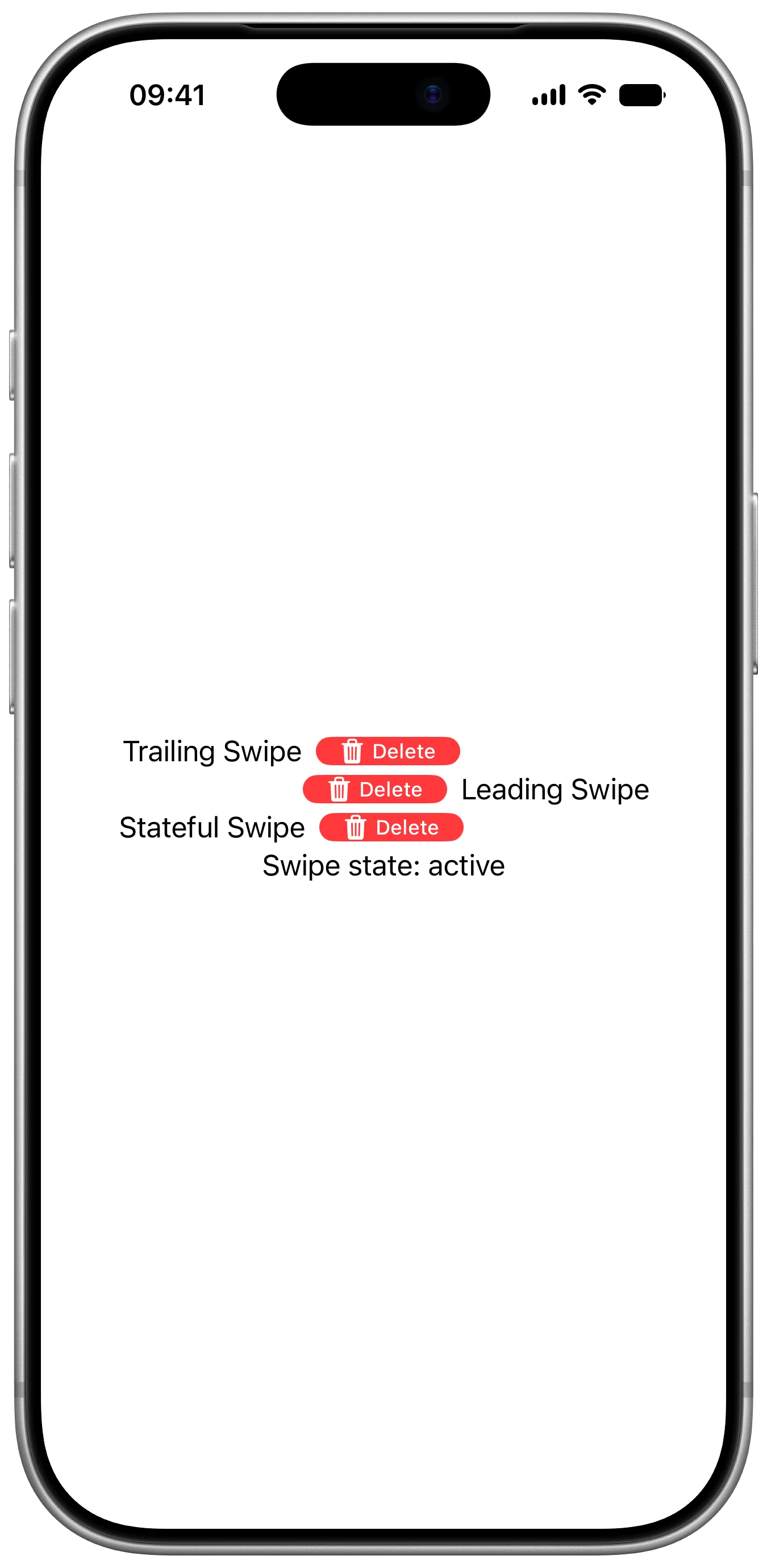 Swipe Action - iOS on iPhone - Portrait - Liquid Glass - Light Mode - Preview
