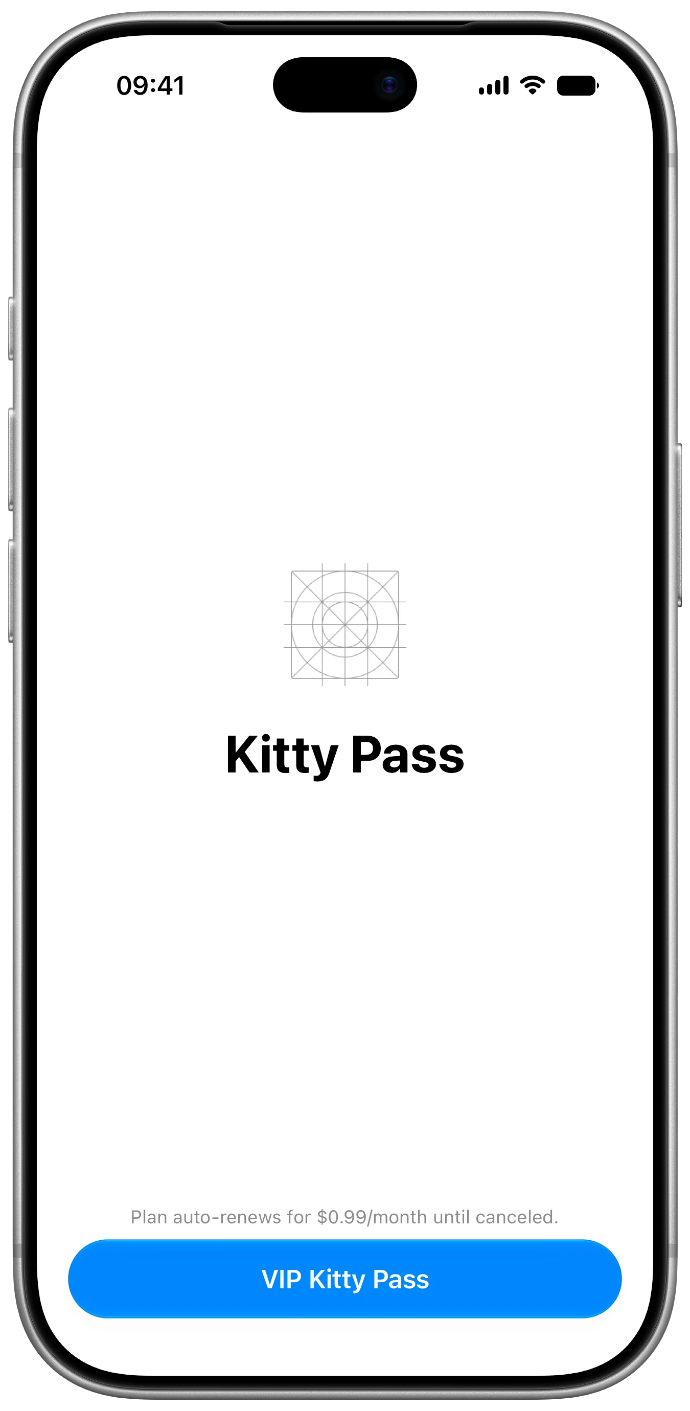 Single Subscription Store View - iOS on iPhone - Portrait - Liquid Glass - Light Mode - Preview