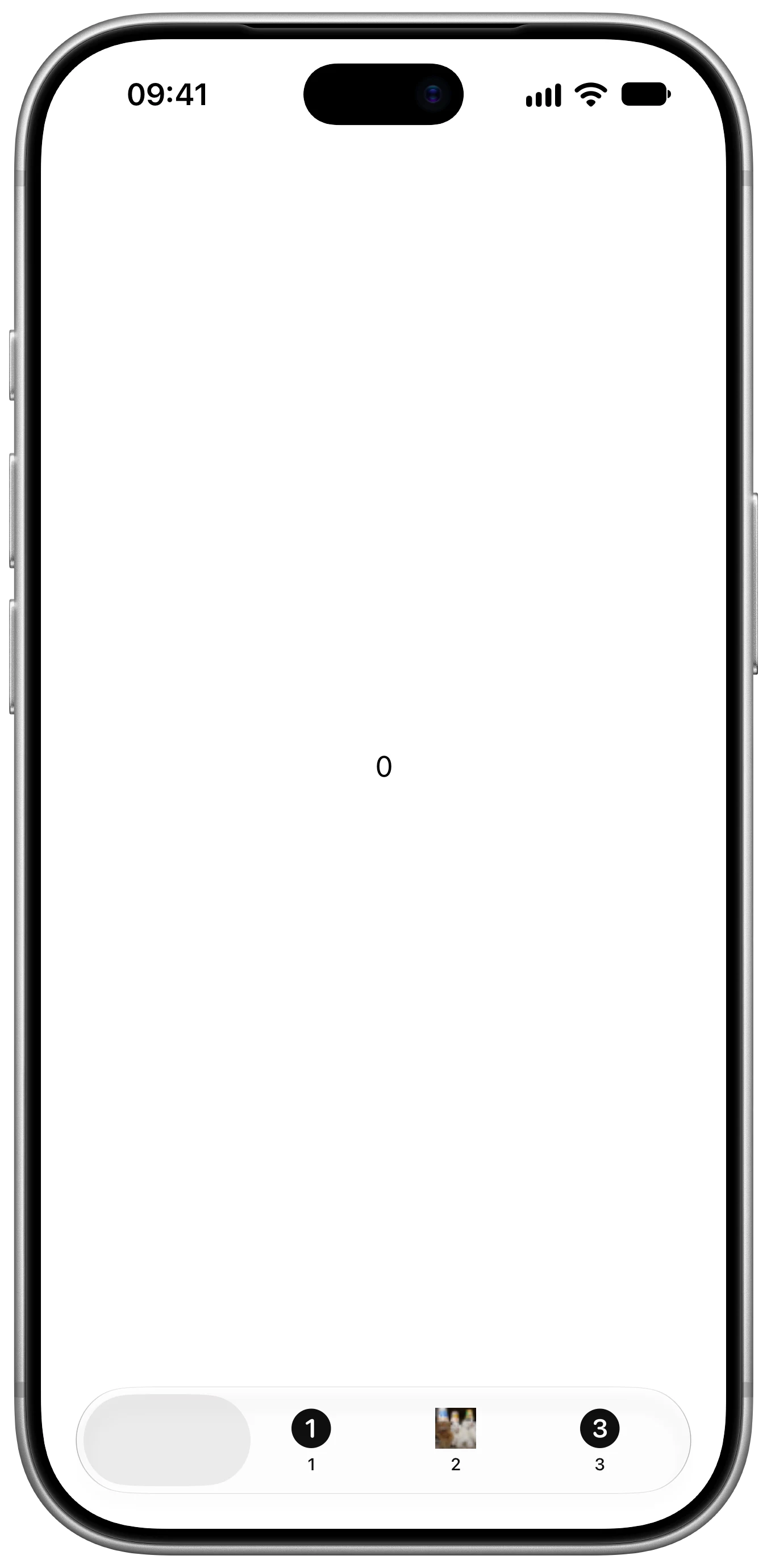 Default Tab Bar Placement - iOS on iPhone - Portrait - Liquid Glass - Light Mode - Preview