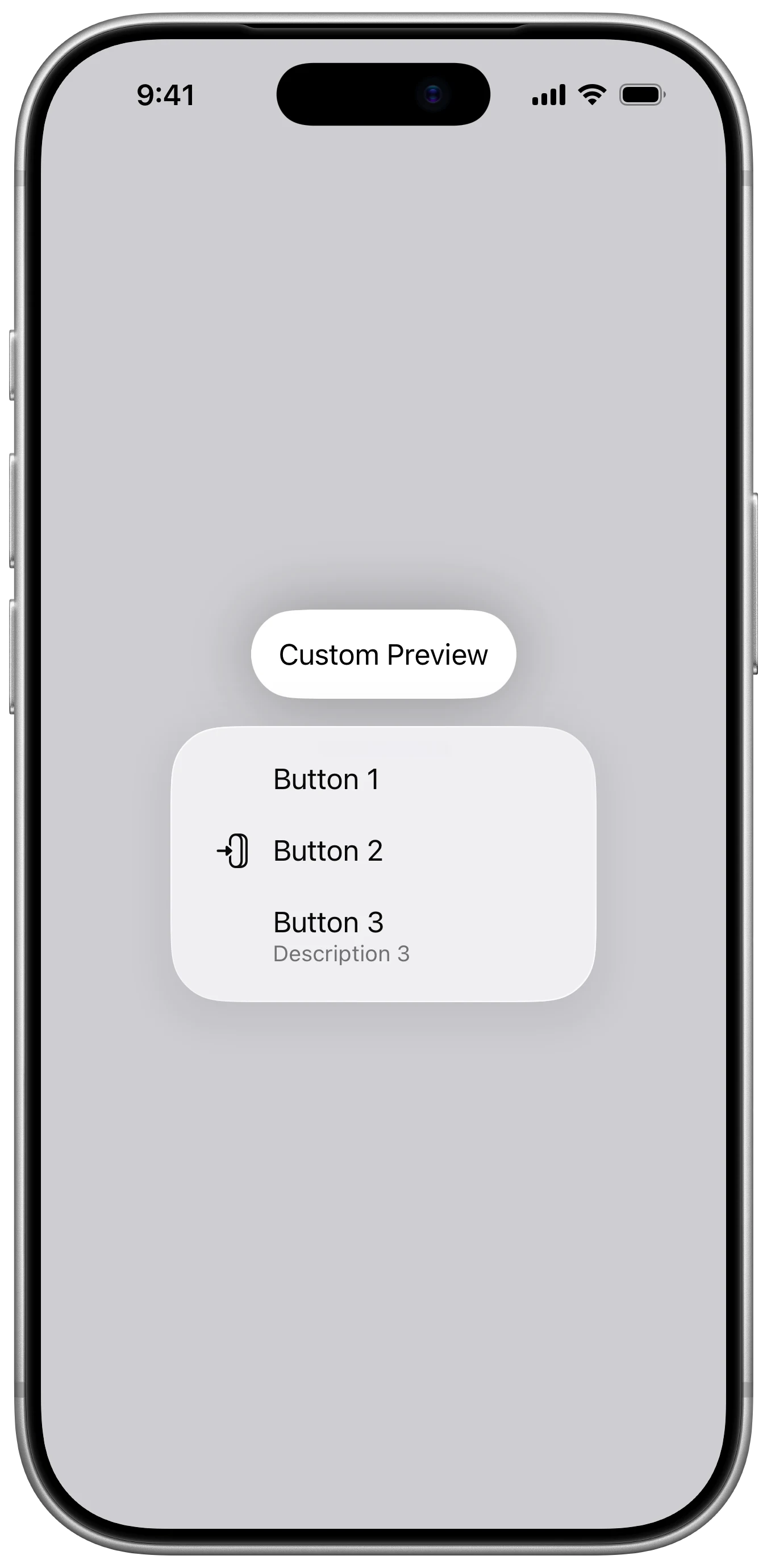 Context Menu Preview - iOS on iPhone - Portrait - Liquid Glass - Light Mode - Preview