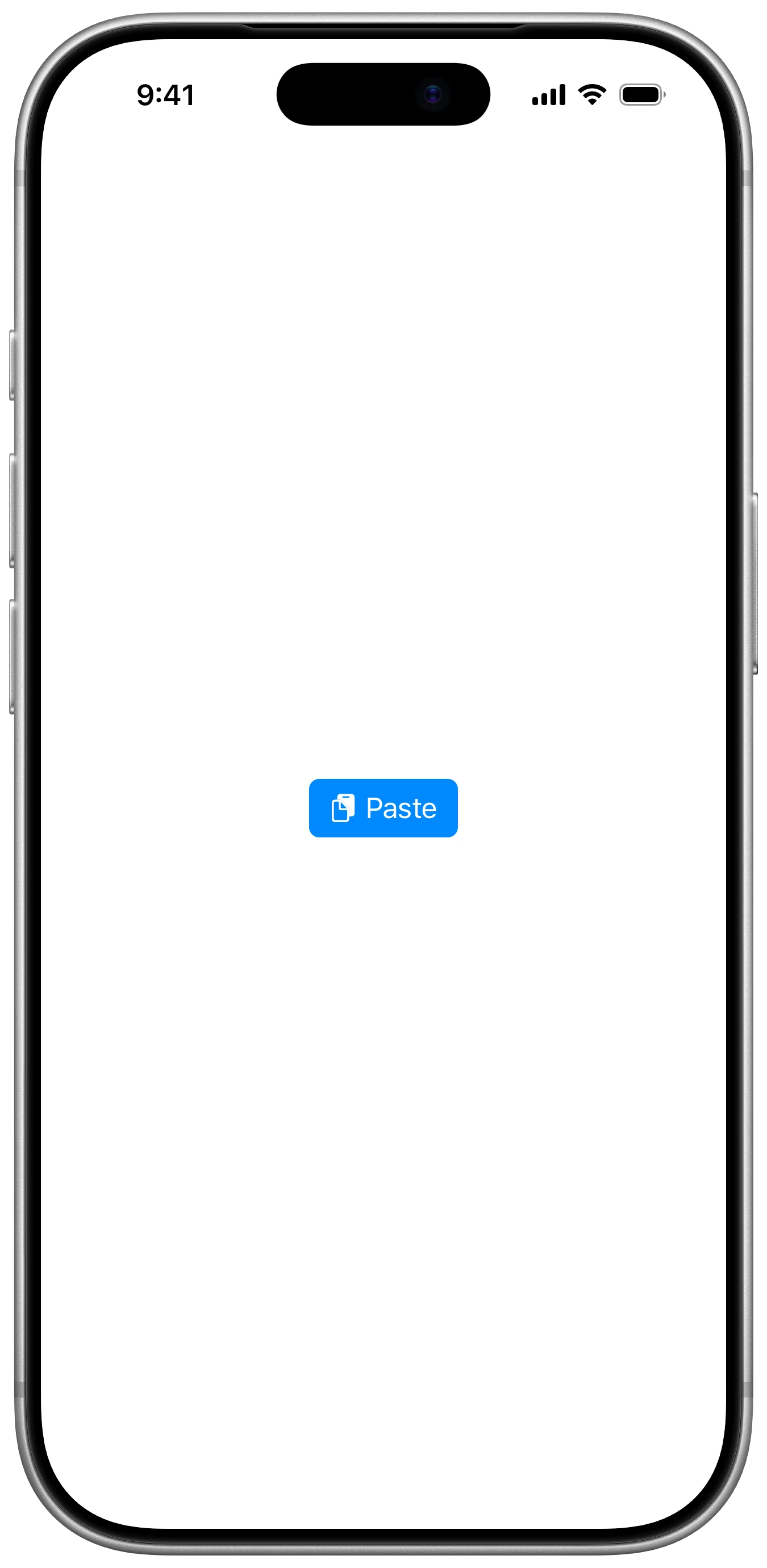 PasteButton - iOS on iPhone - Portrait - Liquid Glass - Light Mode - Preview