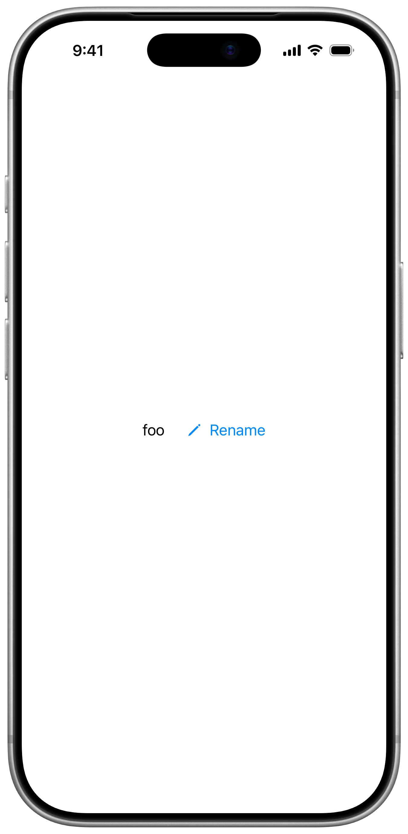 RenameButton - iOS on iPhone - Portrait - Liquid Glass - Light Mode - Preview