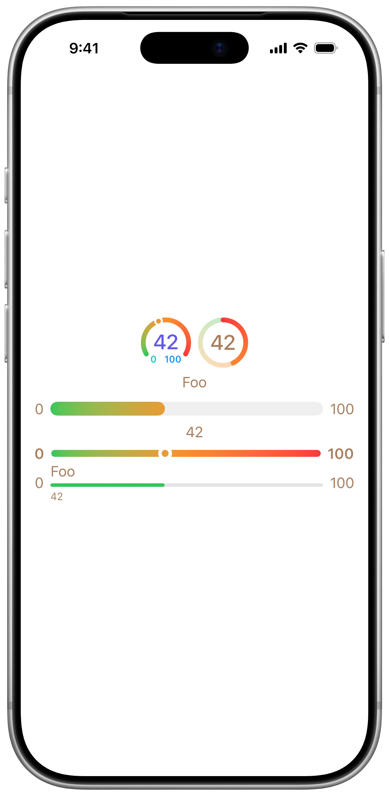 Gauge Colors - iOS on iPhone - Portrait - Liquid Glass - Light Mode - Preview