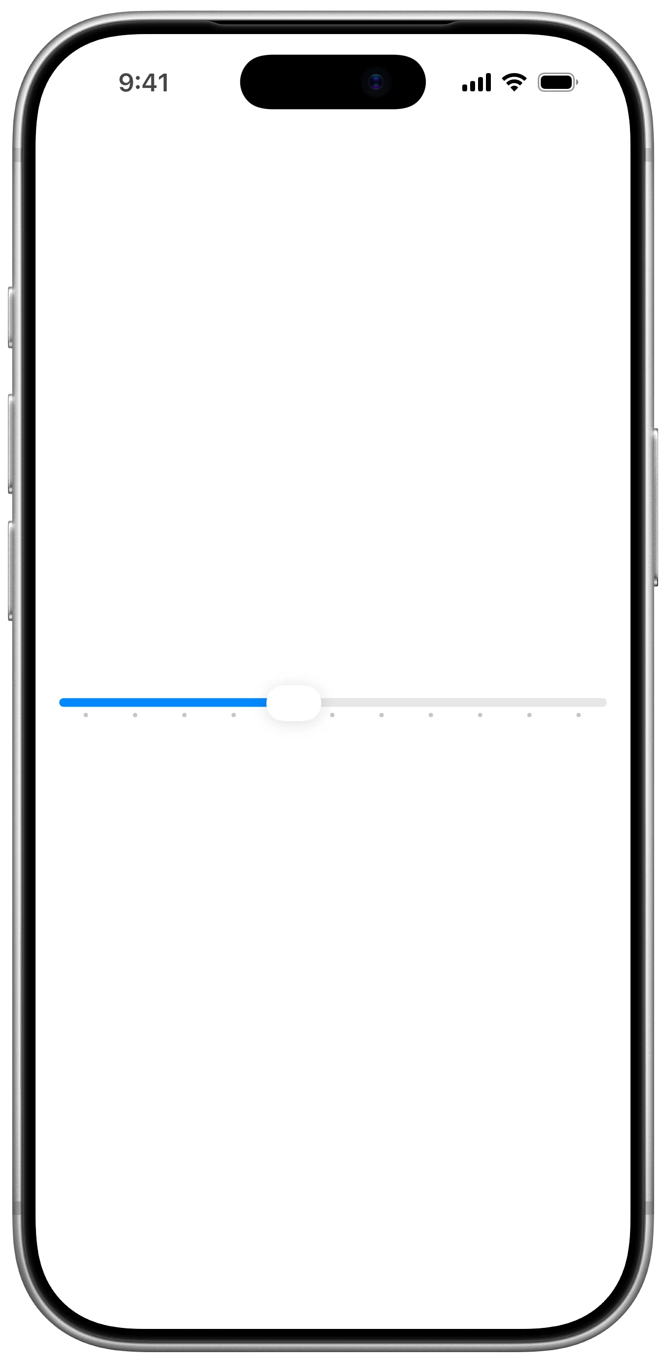 Stepped Slider - iOS on iPhone - Portrait - Liquid Glass - Light Mode - Preview