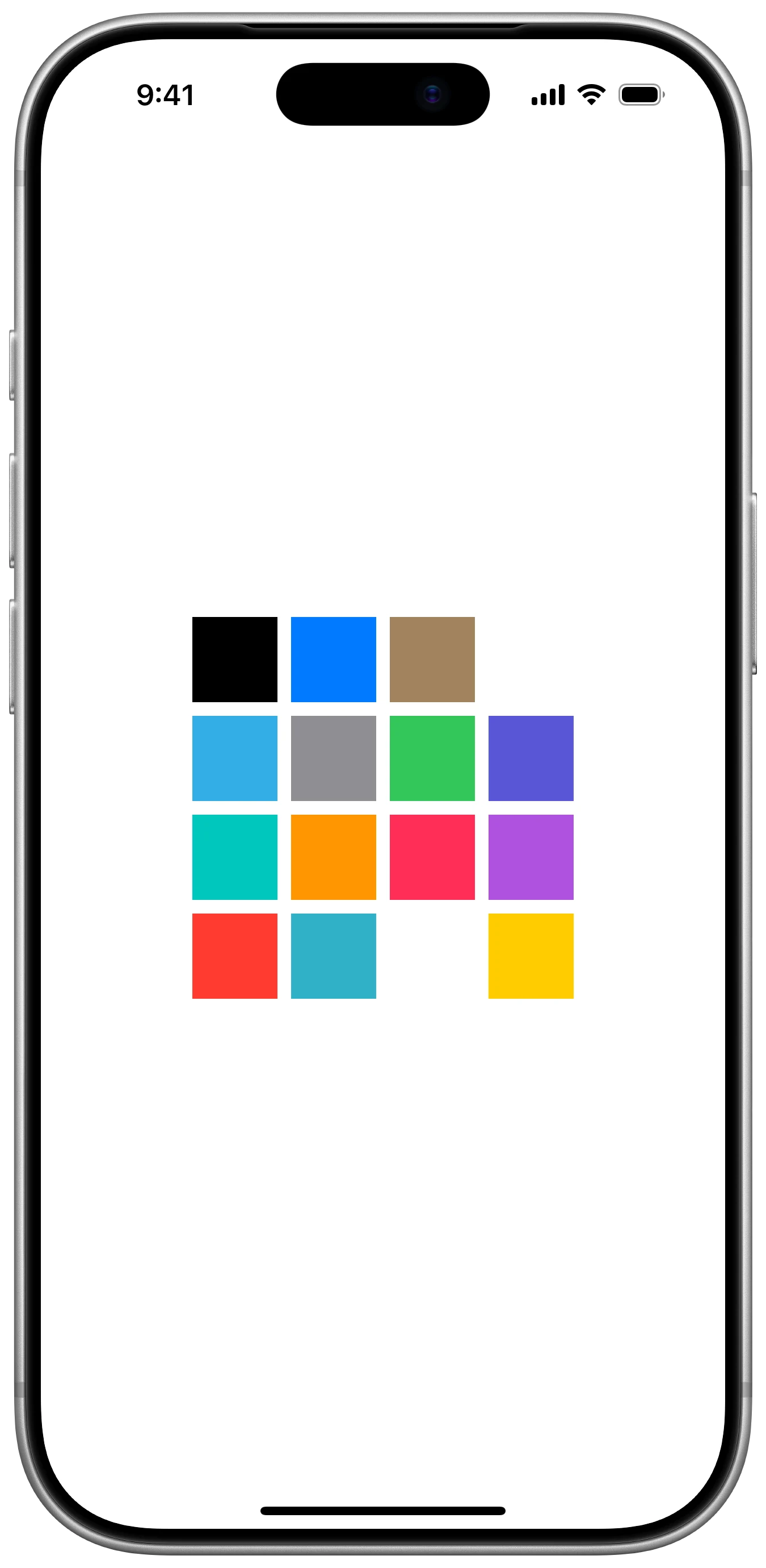 Standard Colors - iOS on iPhone - Portrait - Flat Design - Light Mode - Preview