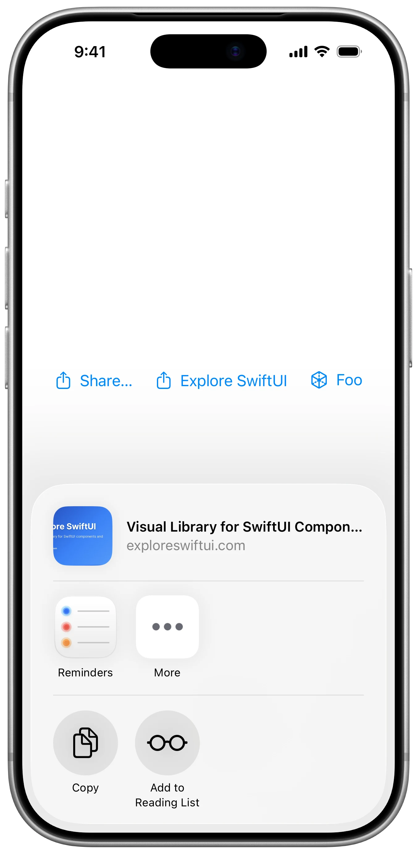 ShareLink - iOS on iPhone - Portrait - Liquid Glass - Light Mode - Preview