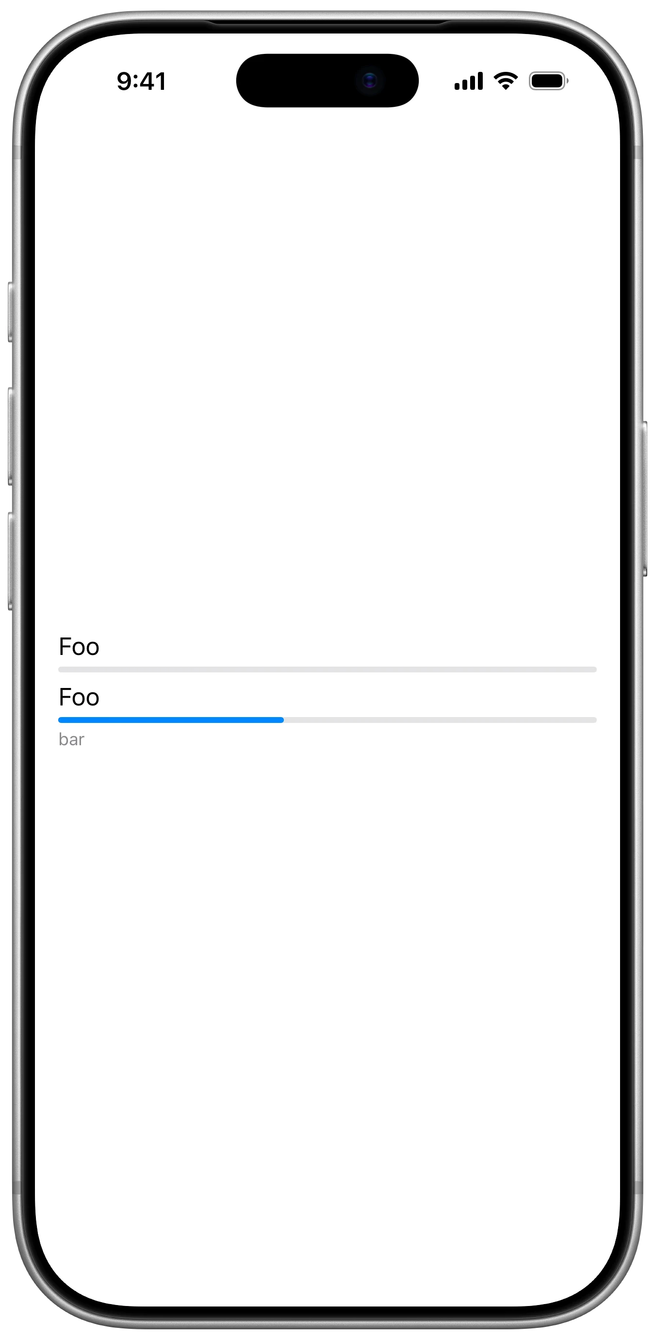 LinearProgressViewStyle - iOS on iPhone - Portrait - Liquid Glass - Light Mode - Preview