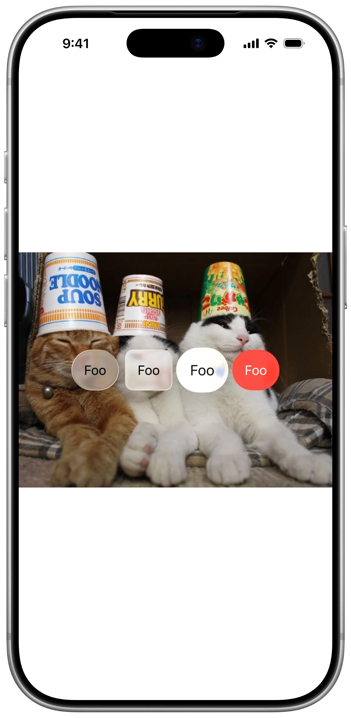 Glass effect - iOS on iPhone - Portrait - Flat Design - Light Mode - Preview