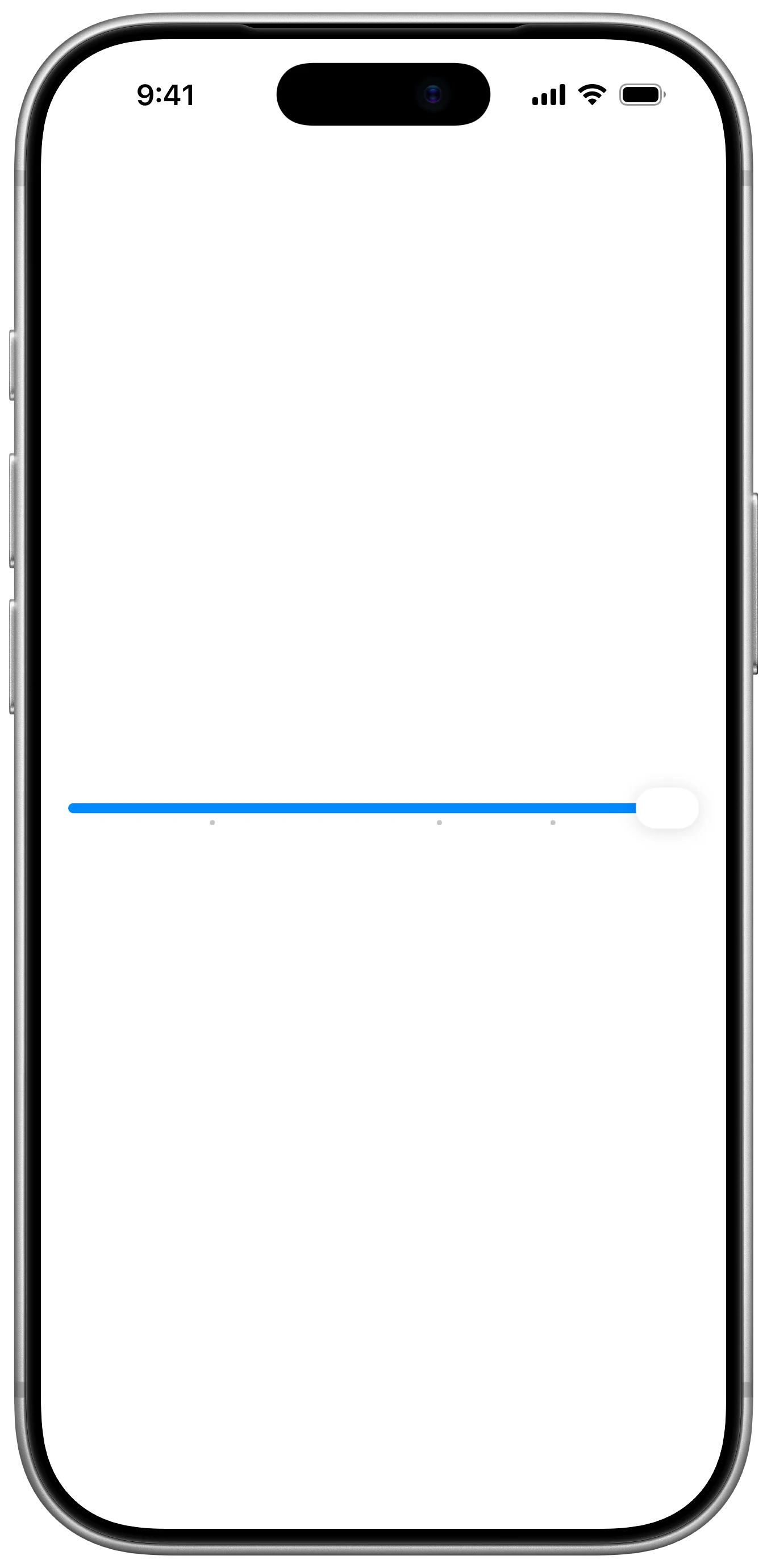 Custom Slider Ticks - iOS on iPhone - Portrait - Liquid Glass - Light Mode - Preview