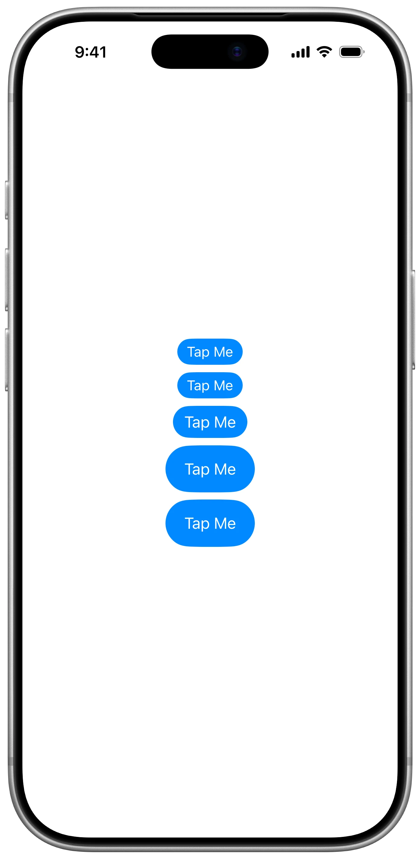 ControlSize - iOS on iPhone - Portrait - Liquid Glass - Light Mode - Preview