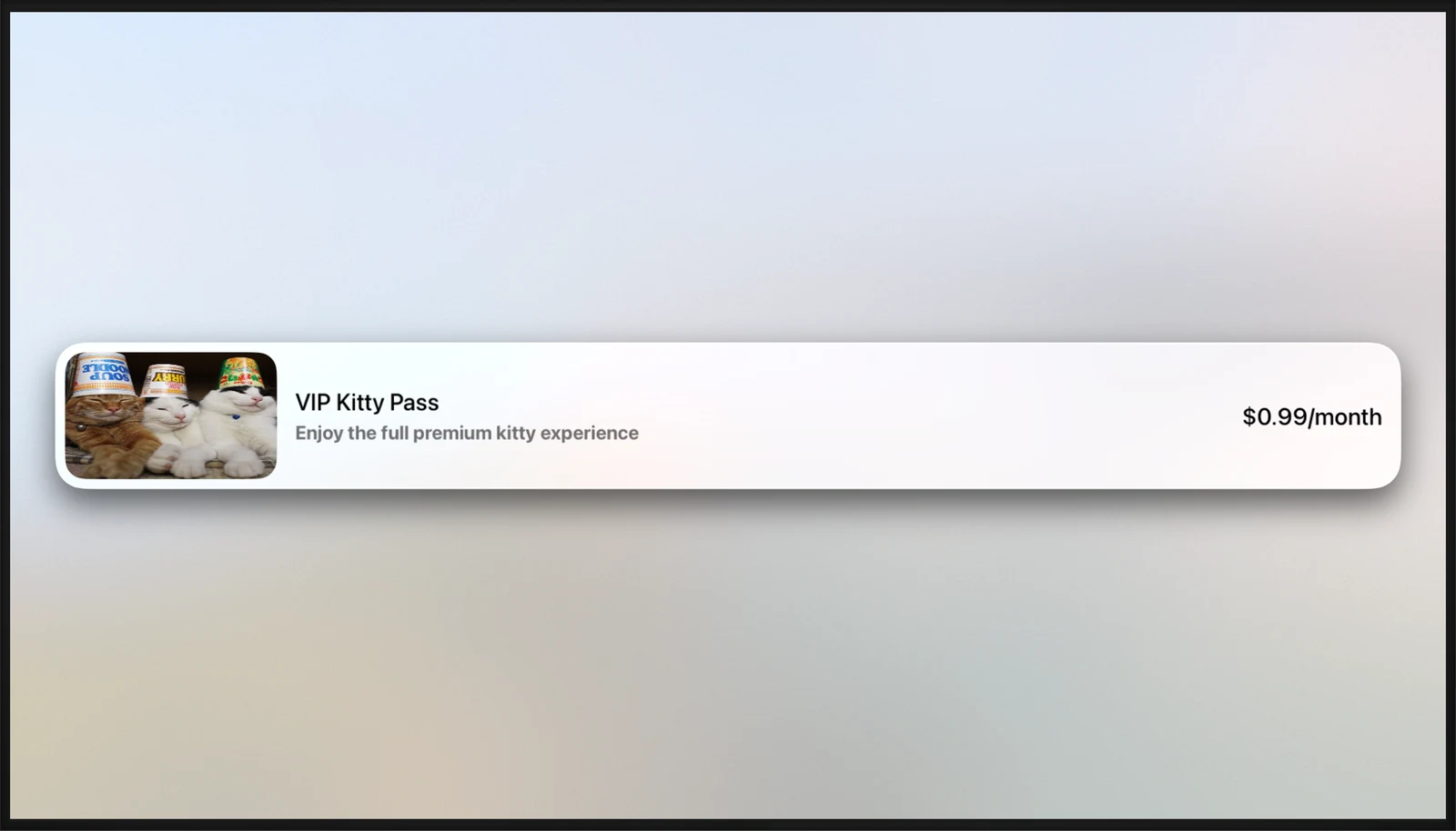 RegularProductViewStyle - tvOS - Liquid Glass - Light Mode - Preview