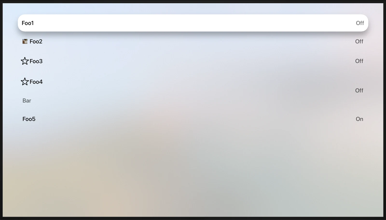 Toggle - tvOS - Liquid Glass - Light Mode - Preview