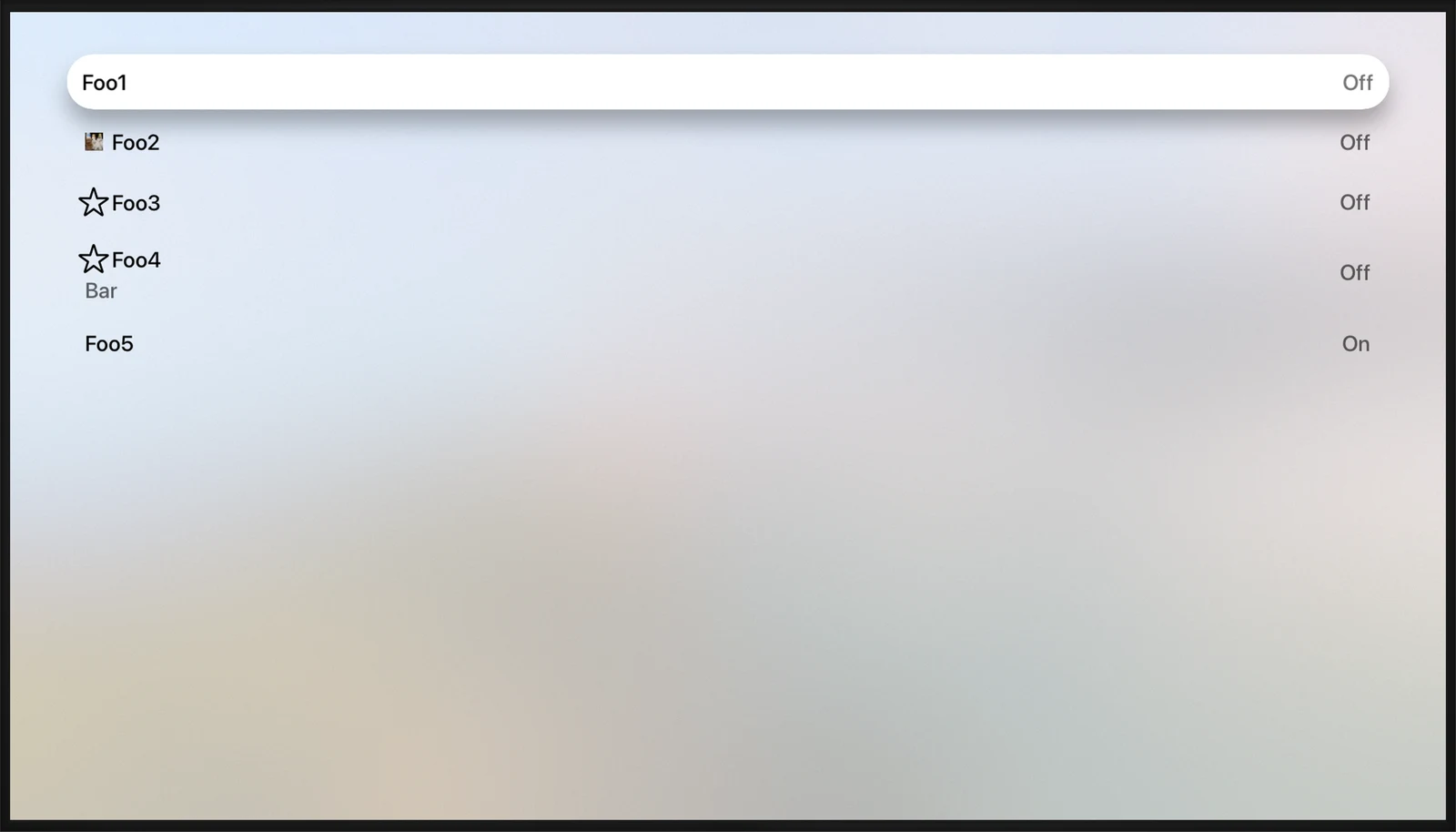 SwitchToggleStyle - tvOS - Liquid Glass - Light Mode - Preview