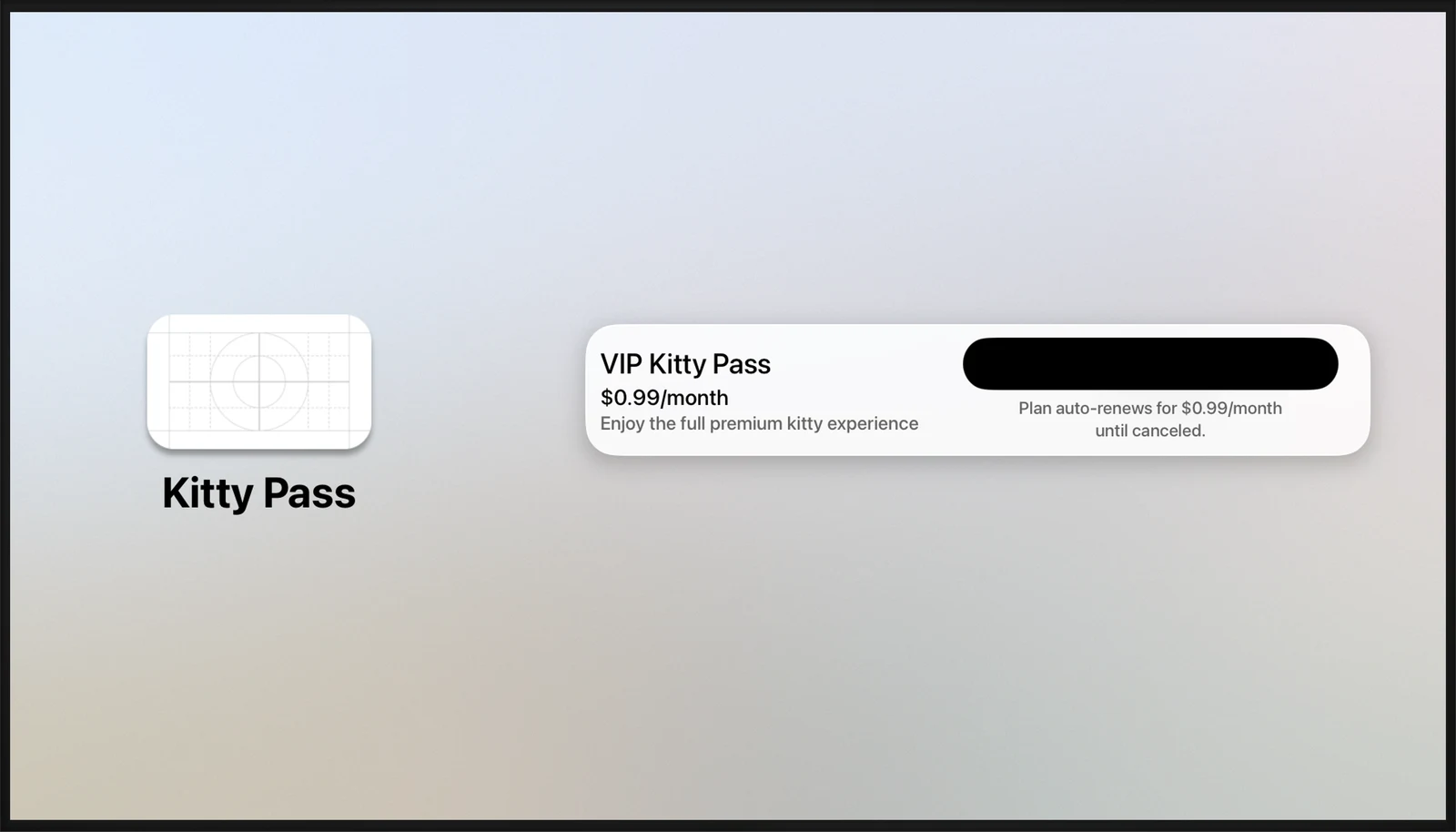 Single Subscription Store View - tvOS - Liquid Glass - Light Mode - Preview