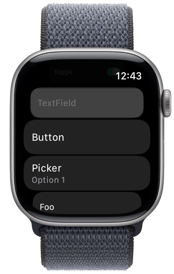 CarouselListStyle - watchOS - Flat Design - Light Mode - Preview