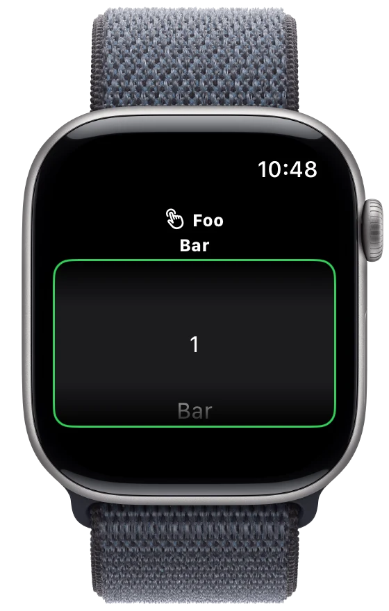 Wheel Picker Item Height - watchOS - Liquid Glass - Light Mode - Preview