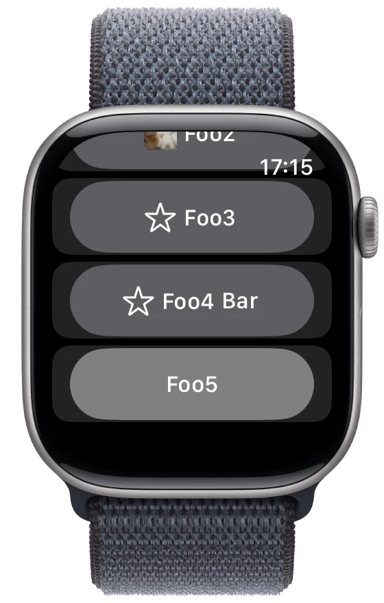 ButtonToggleStyle - watchOS - Liquid Glass - Light Mode - Preview